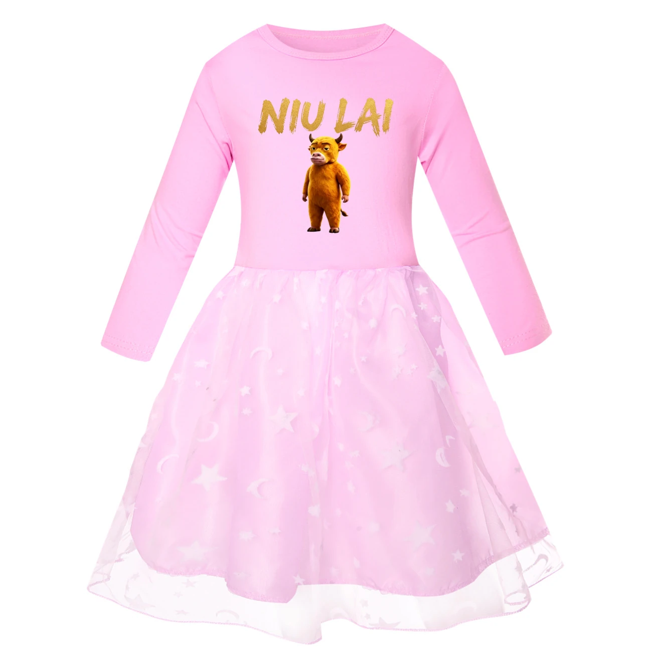 Rainbow Tulle Twirl Dress — 5813 Edition, Style 04 · Star Tulle · Pink