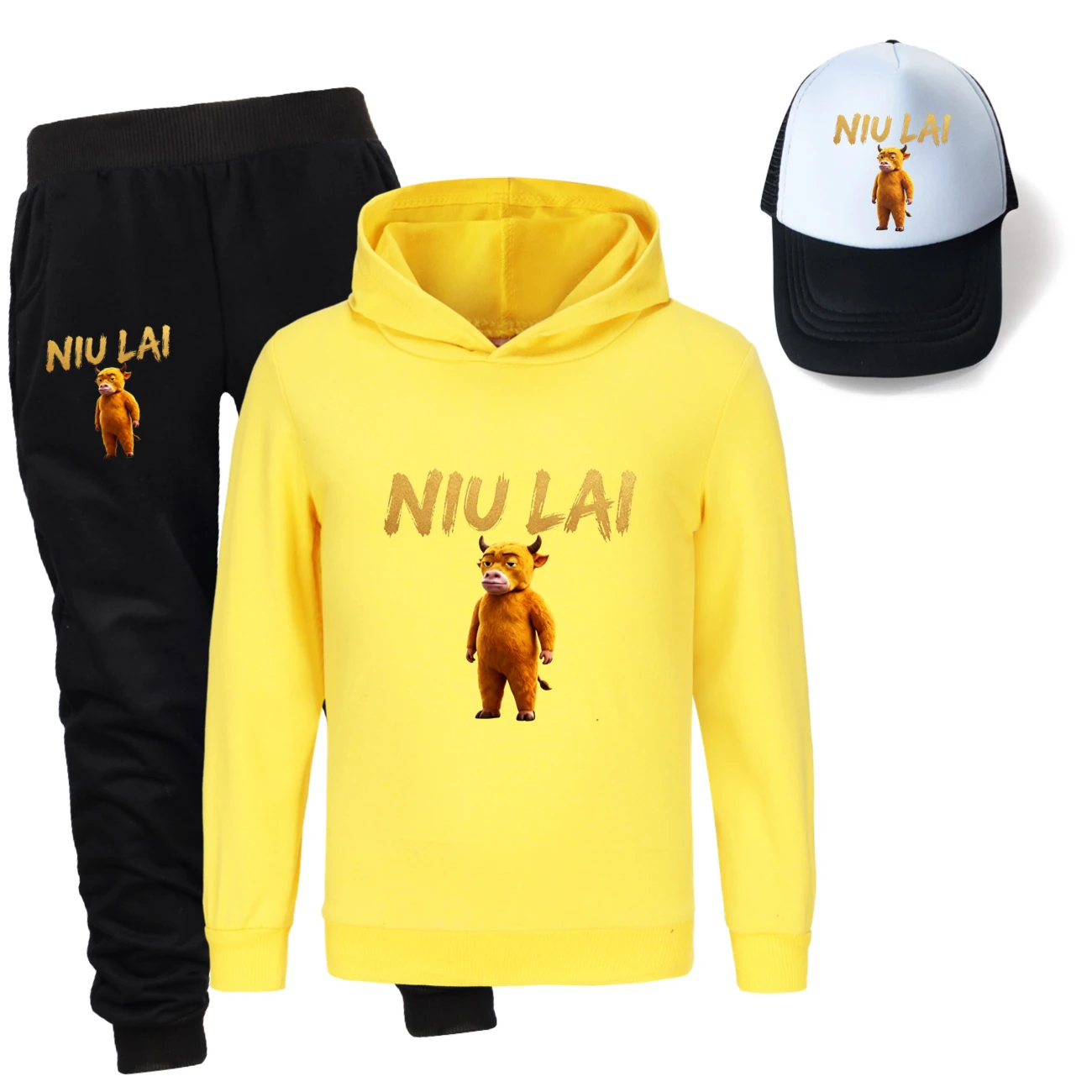 Three-Piece Hoodie, Jogger & Hat Set — 5813 Edition, Style 02 · Yellow