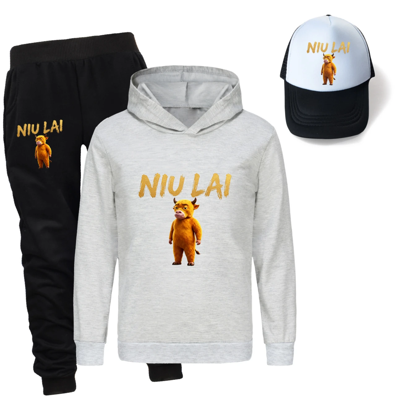 Three-Piece Hoodie, Jogger & Hat Set — 5813 Edition, Style 05 · Grey