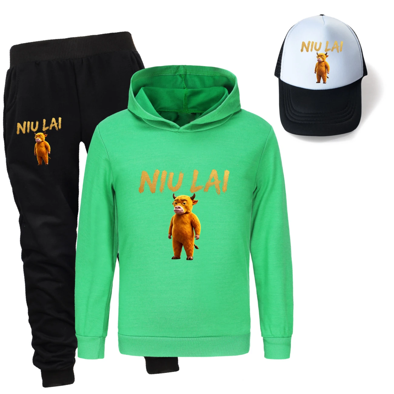 Three-Piece Hoodie, Jogger & Hat Set — 5813 Edition, Style 06 · Green