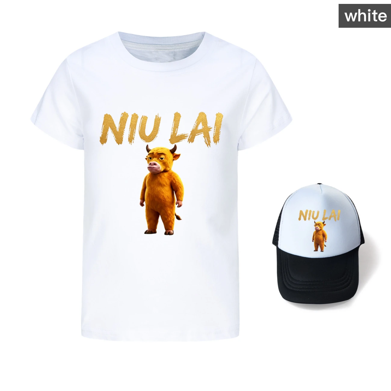 Graphic Tee & Sun Hat Set — 5813 Edition, Style 01 · White