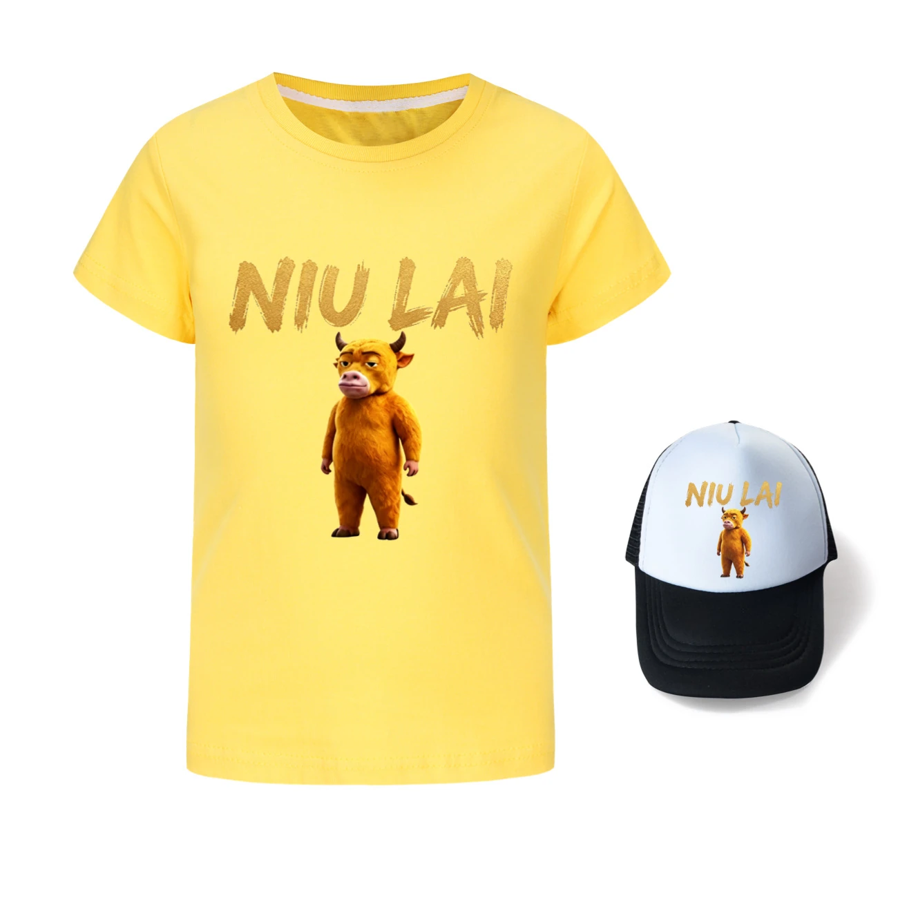 Graphic Tee & Sun Hat Set — 5813 Edition, Style 02 · Yellow