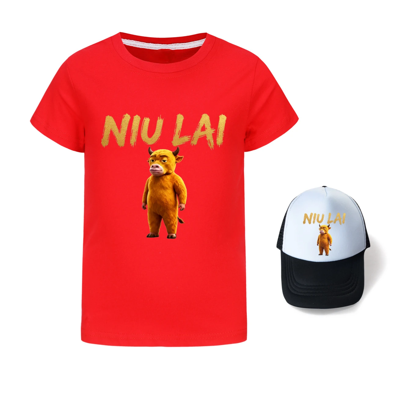 Graphic Tee & Sun Hat Set — 5813 Edition, Style 03 · Red