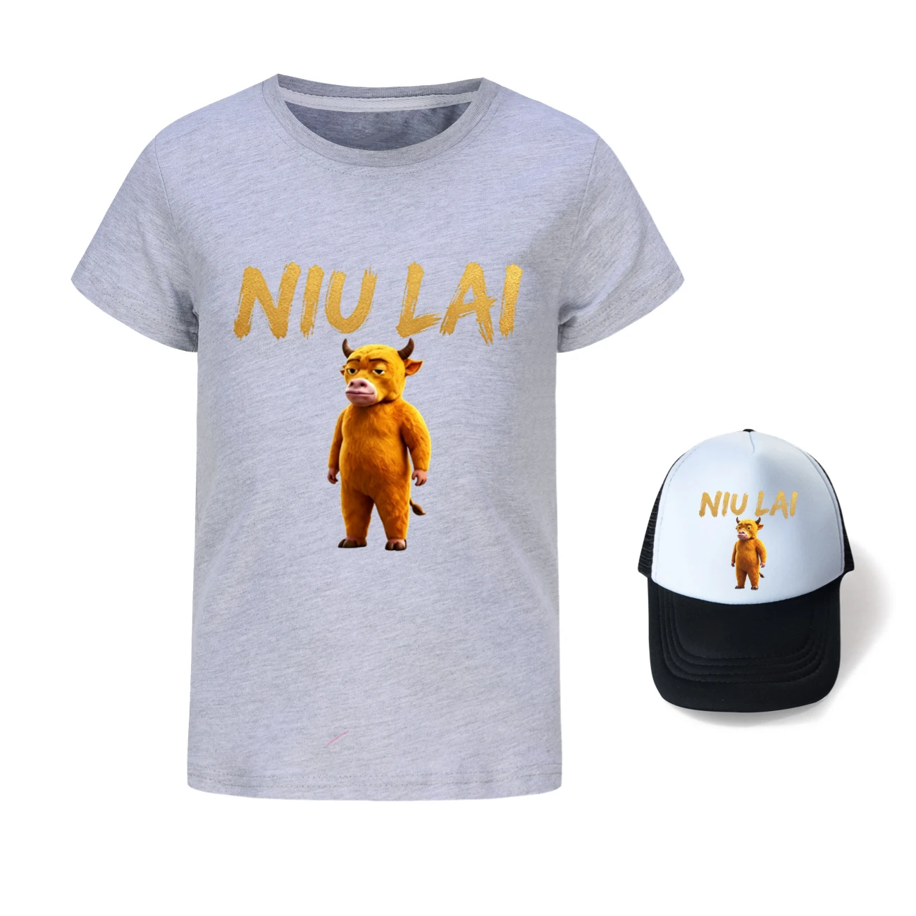 Graphic Tee & Sun Hat Set — 5813 Edition, Style 05 · Grey