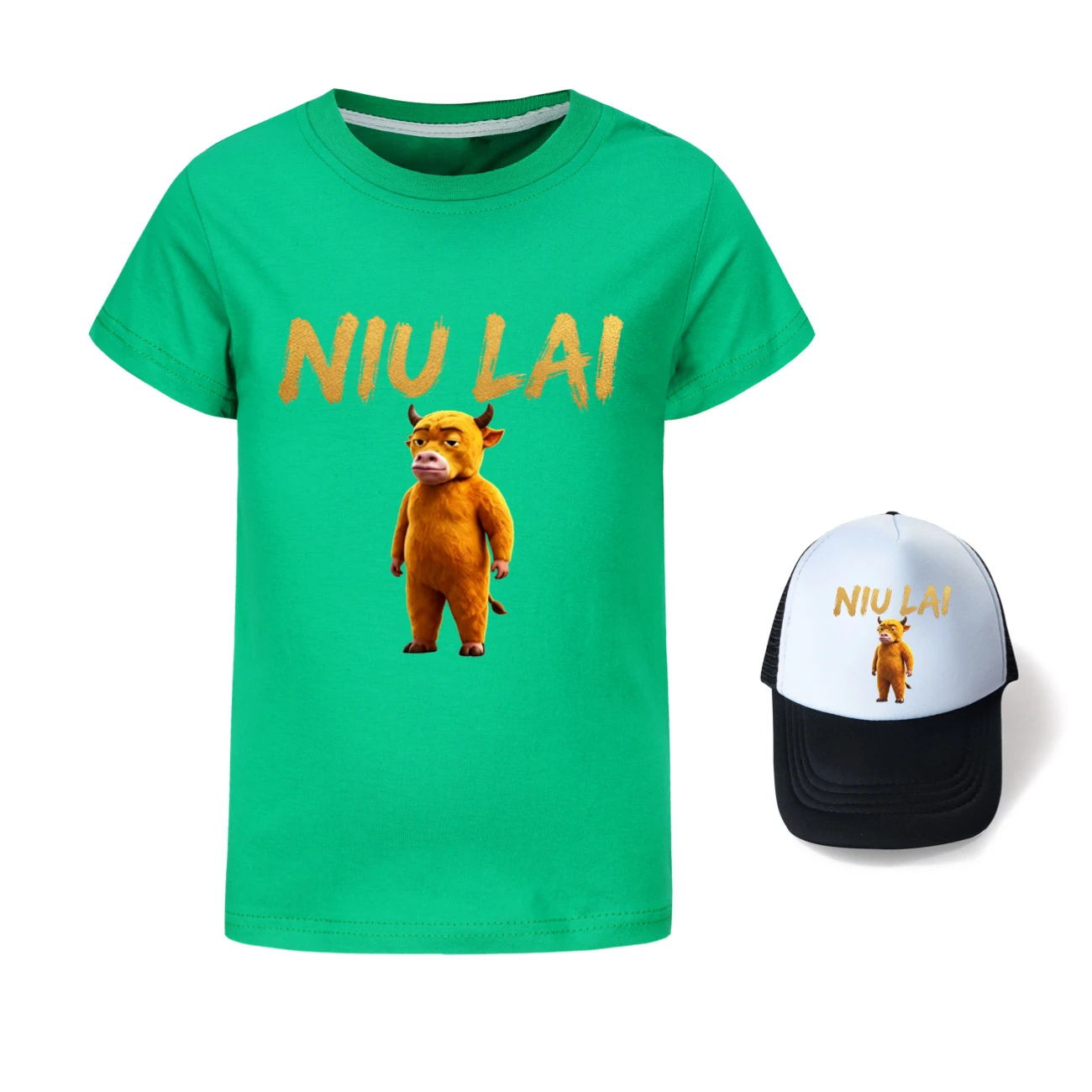 Graphic Tee & Sun Hat Set — 5813 Edition, Style 06 · Green