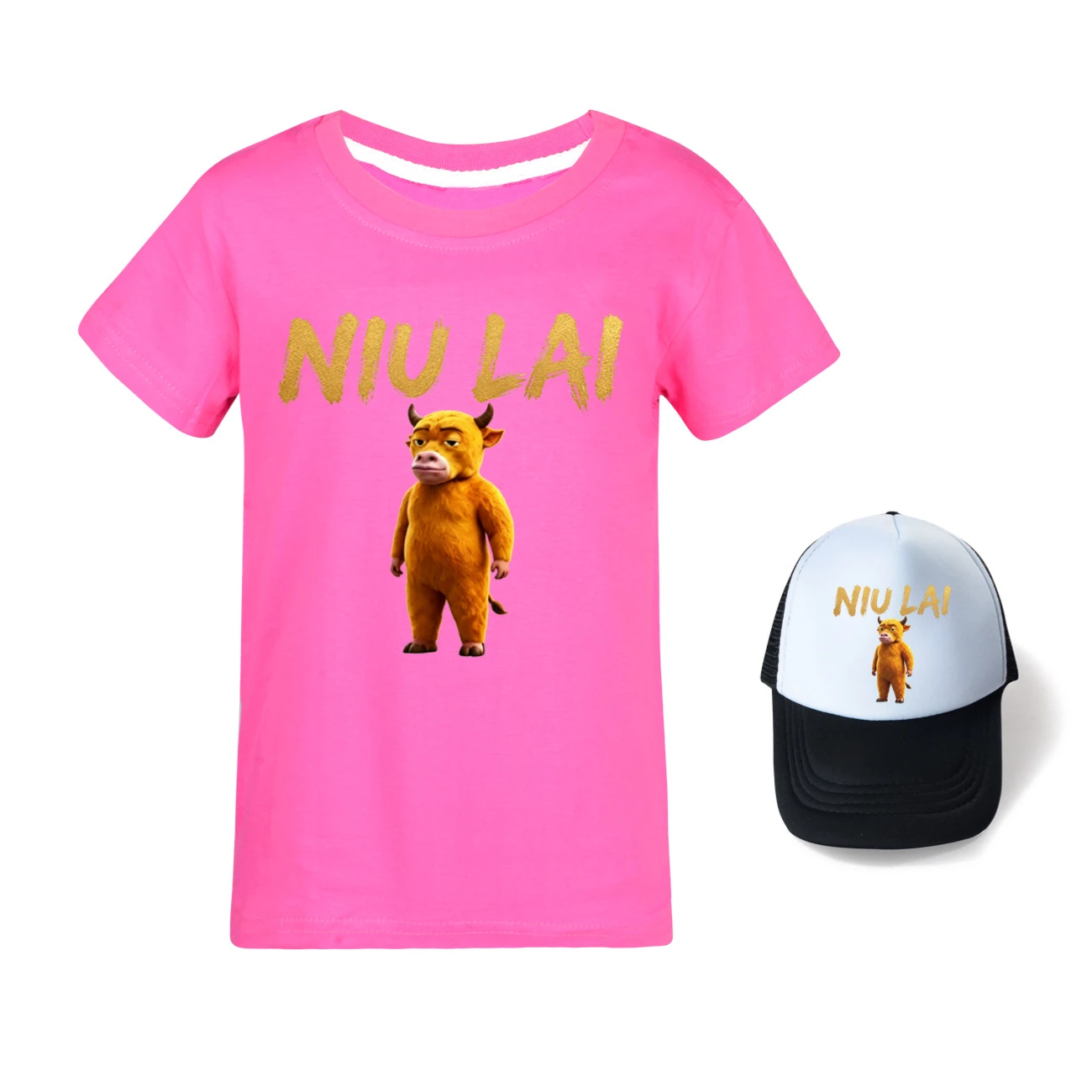 Graphic Tee & Sun Hat Set — 5813 Edition, Style 12 · Rose