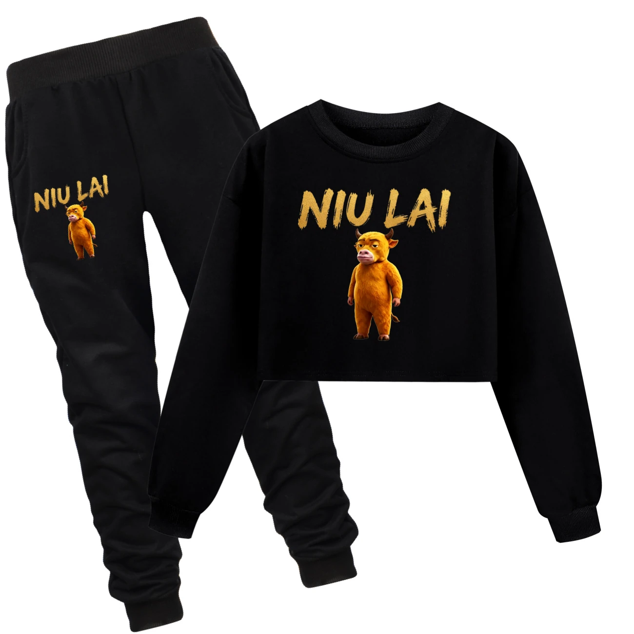 Cropped Sweatshirt Play Set — 5813 Edition, Style 11 · Set · Black