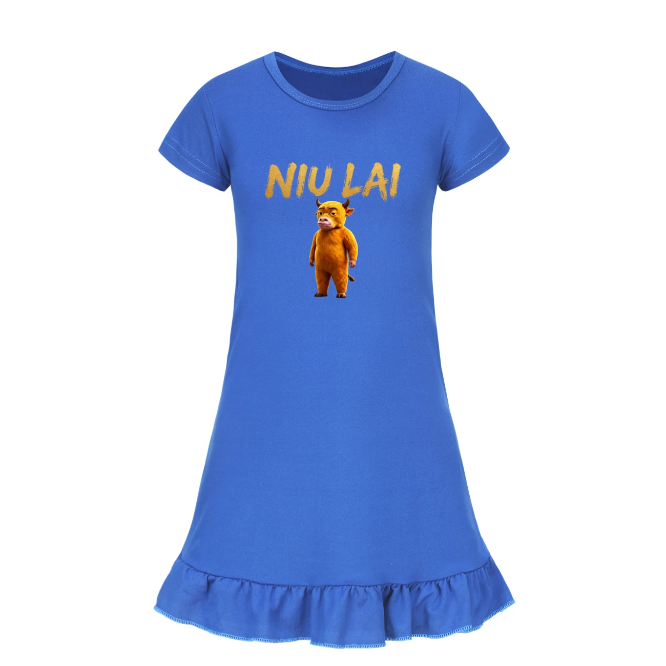 Ruffle-Hem Jersey Sleep Dress — 5813 Edition, Style 11 · Deep Blue