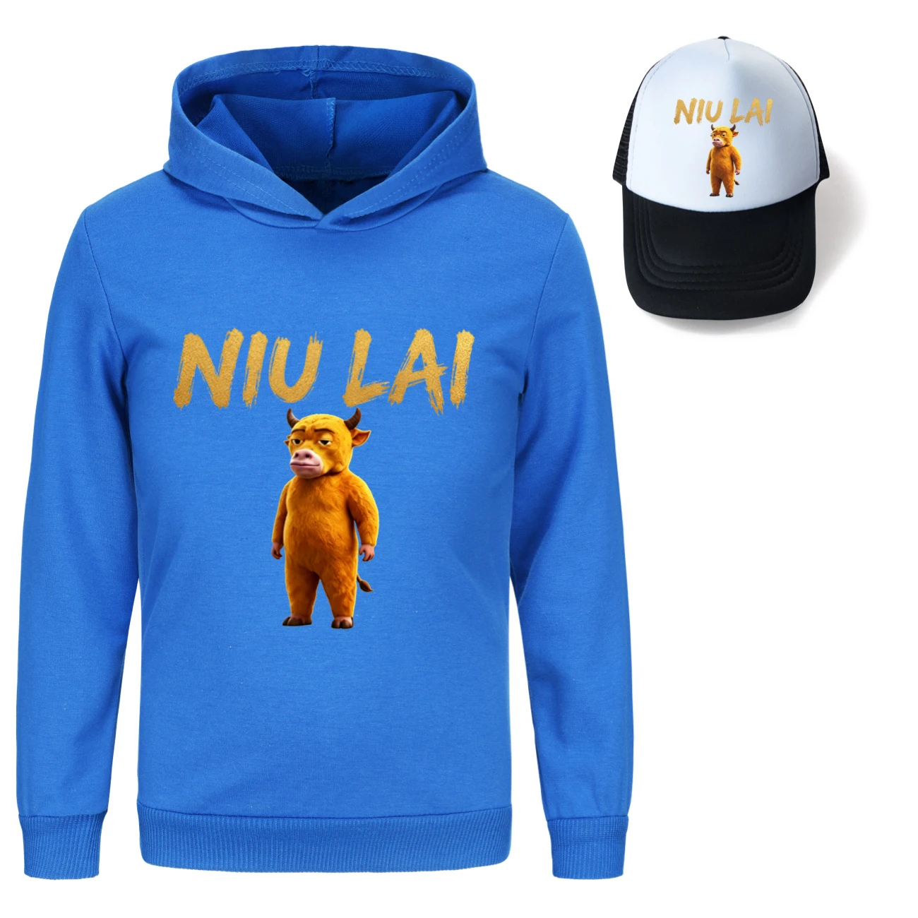 Graphic Hoodie & Sun Hat Set — 5813 Edition, Style 10 · Deep Blue