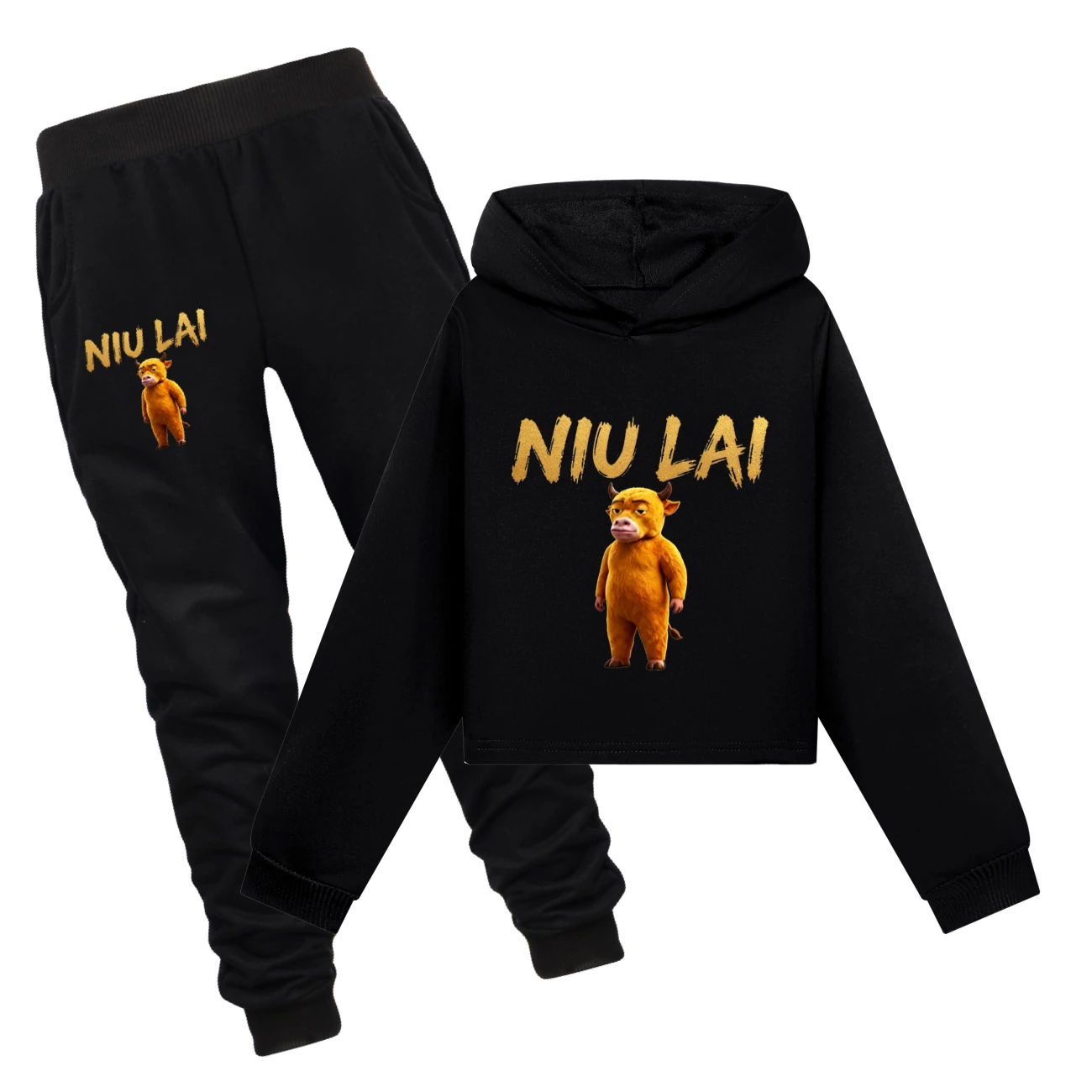 Cropped Hoodie Set — 5813 Edition, Style 10 · Set · Black