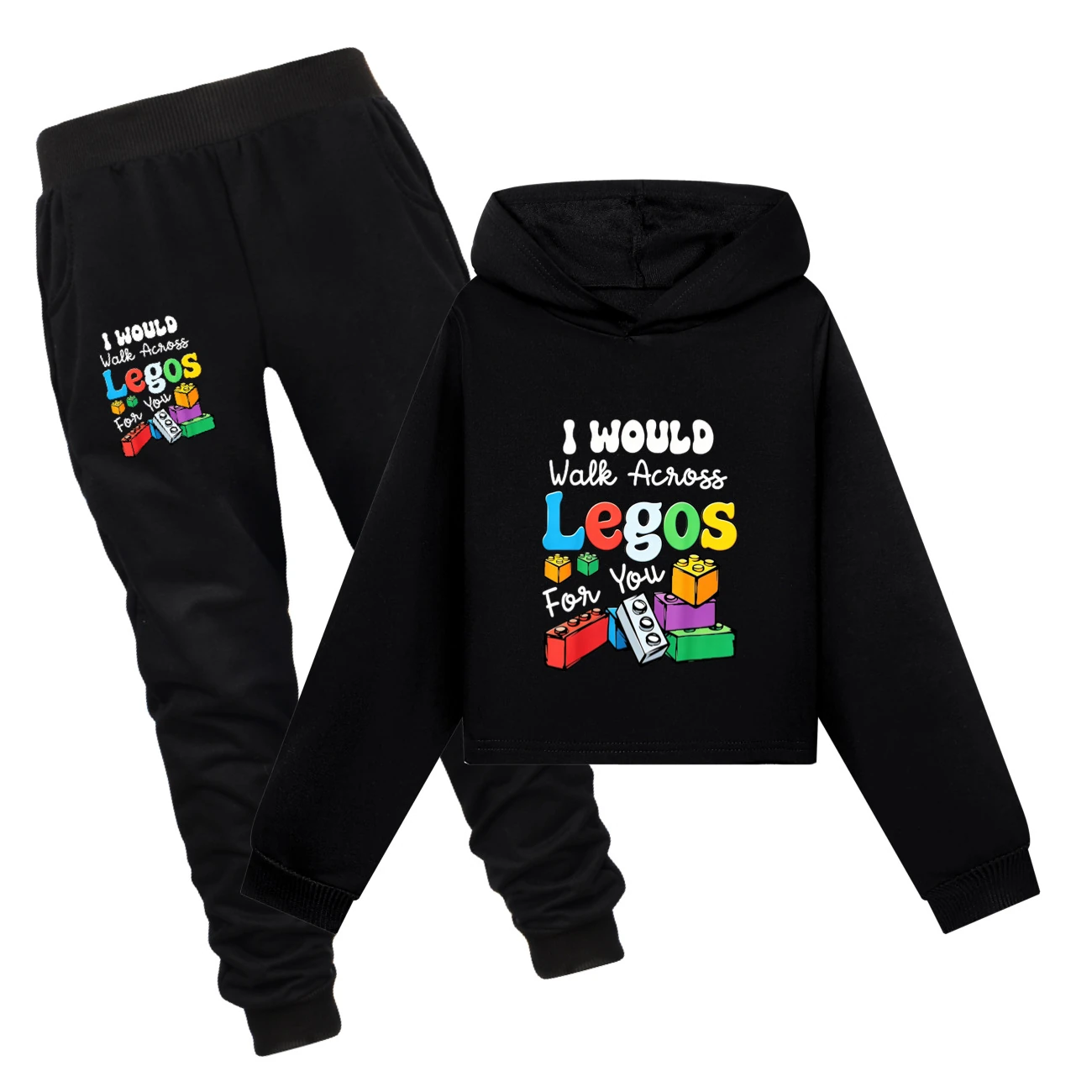 Cropped Hoodie Set — 5817 Edition, Style 10 · Set · Black