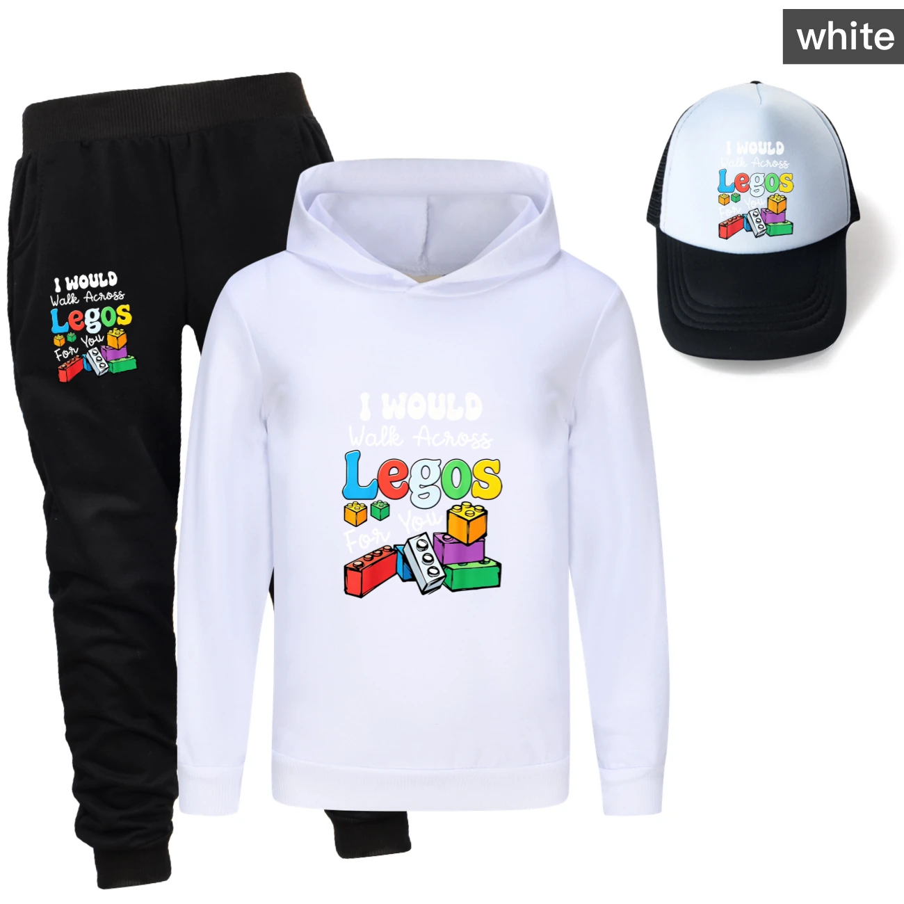 Three-Piece Hoodie, Jogger & Hat Set — 5817 Edition, Style 01 · White