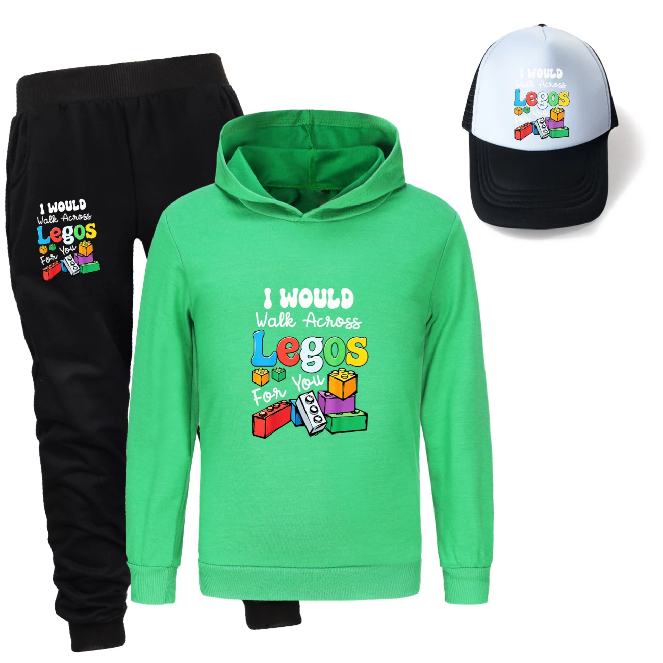 Three-Piece Hoodie, Jogger & Hat Set — 5817 Edition, Style 06 · Green