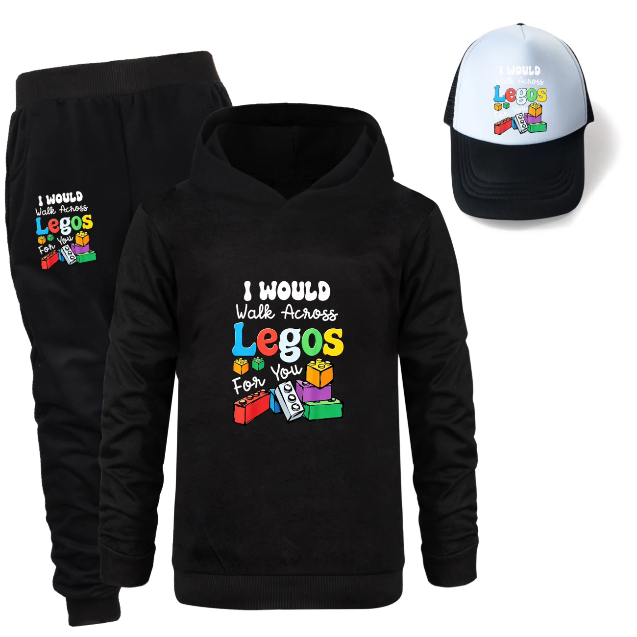 Three-Piece Hoodie, Jogger & Hat Set — 5817 Edition, Style 07 · Black