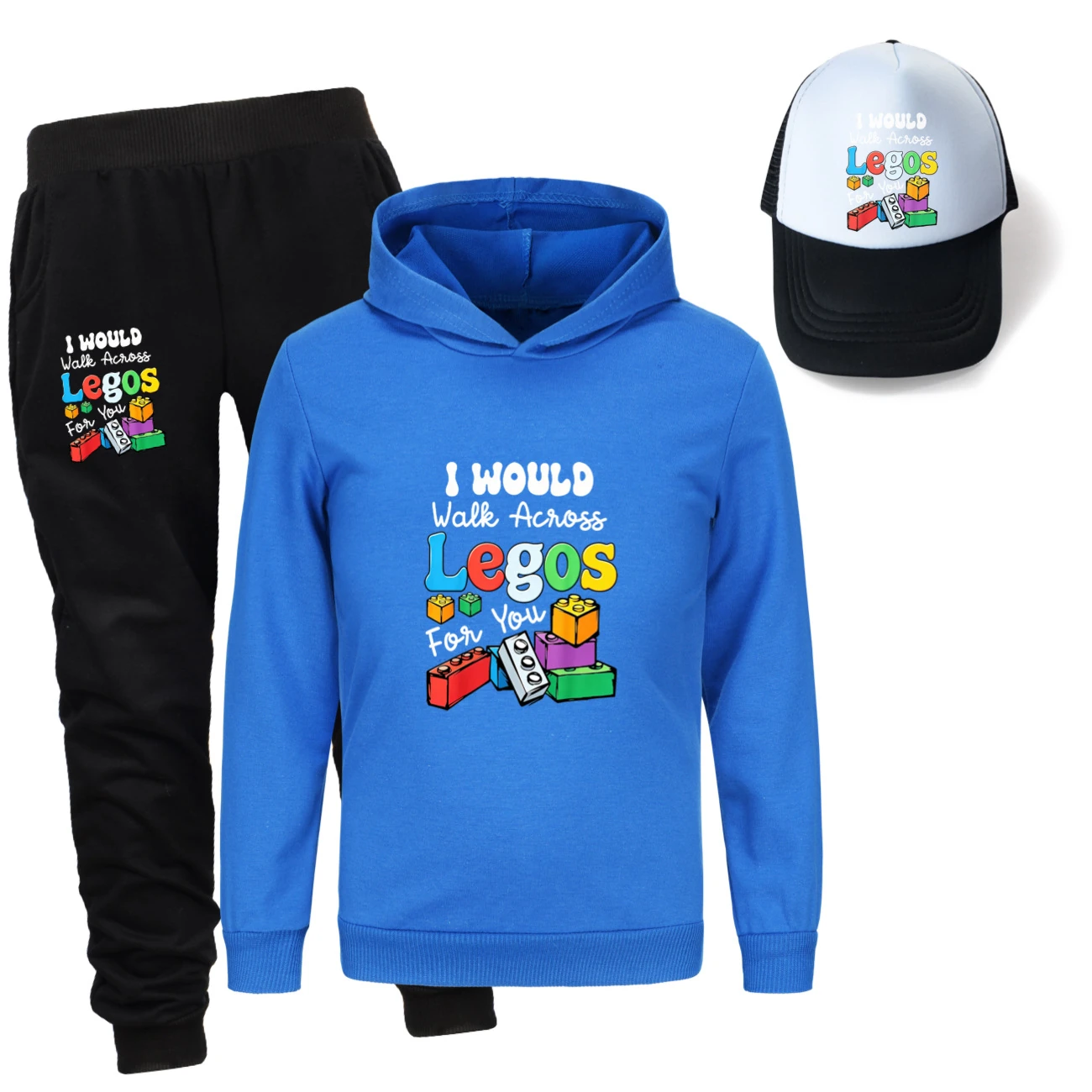 Three-Piece Hoodie, Jogger & Hat Set — 5817 Edition, Style 10 · Deep Blue