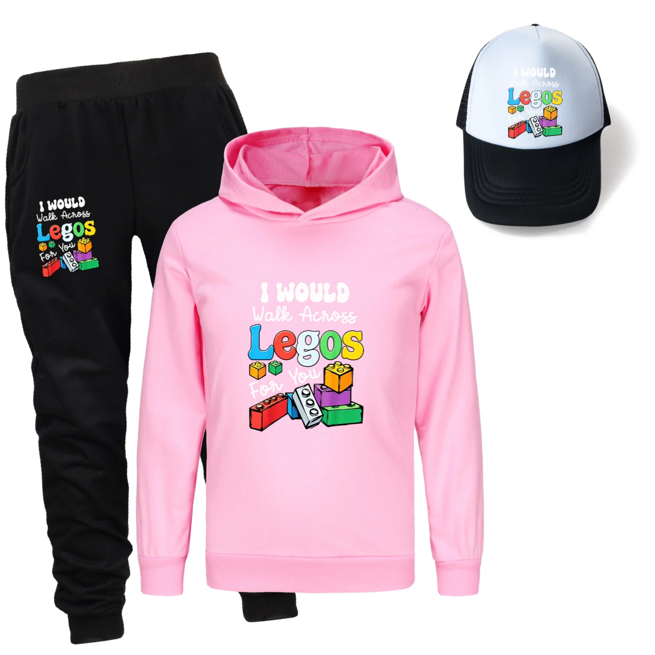 Three-Piece Hoodie, Jogger & Hat Set — 5817 Edition, Style 11 · Pink