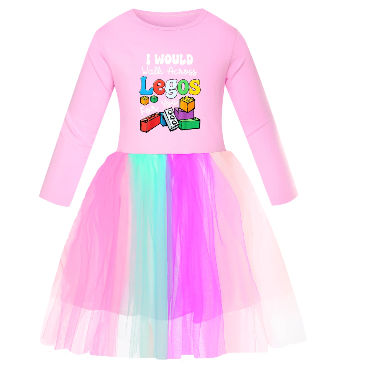 Rainbow Tulle Twirl Dress — 5817 Edition, Style 03 · Long Tulle · Pink