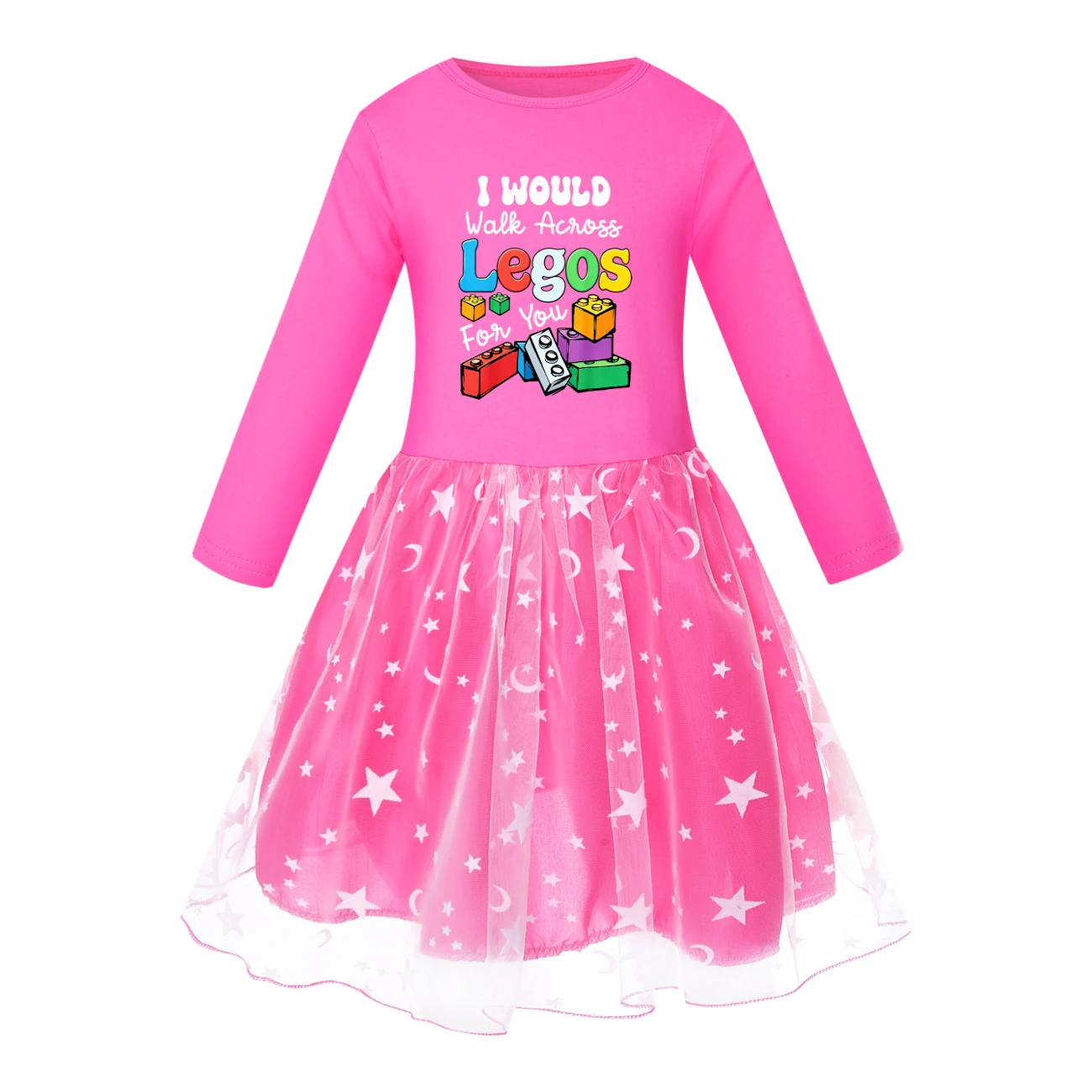 Rainbow Tulle Twirl Dress — 5817 Edition, Style 05 · Star Tulle · Rose