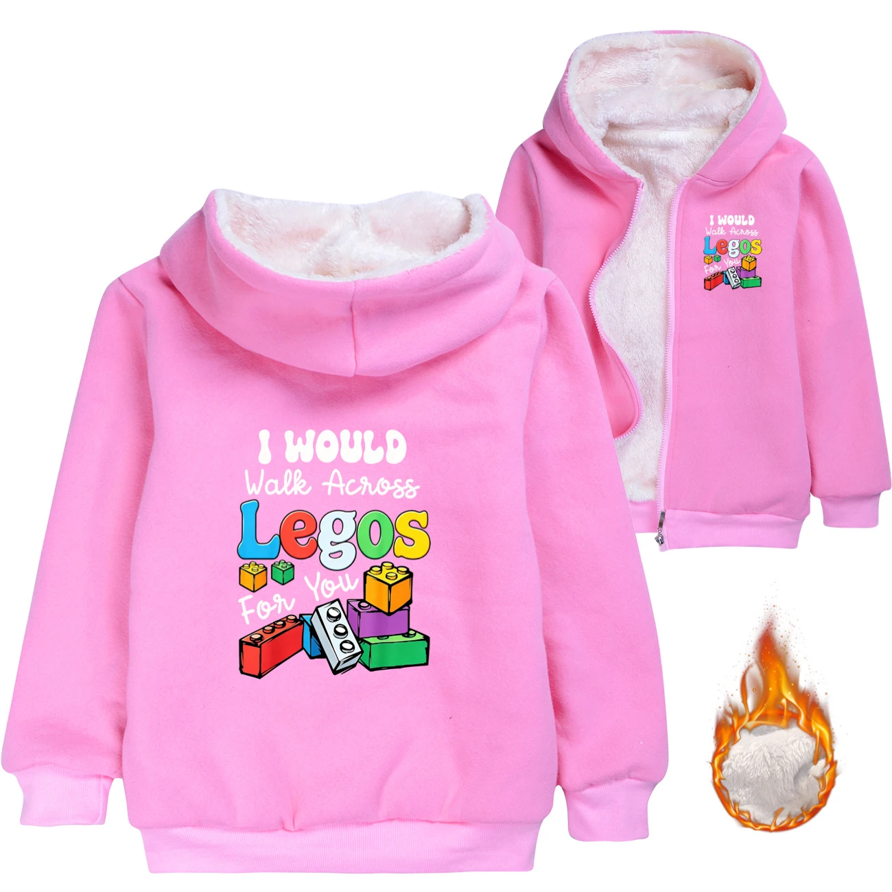 Warm-Lined Graphic Hoodie — 5817 Edition, Style 02 · Padded · Pink