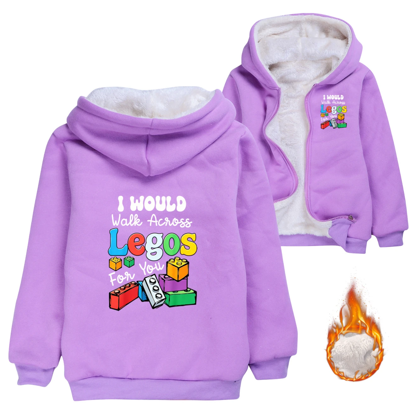 Warm-Lined Graphic Hoodie — 5817 Edition, Style 06 · Padded · Purple