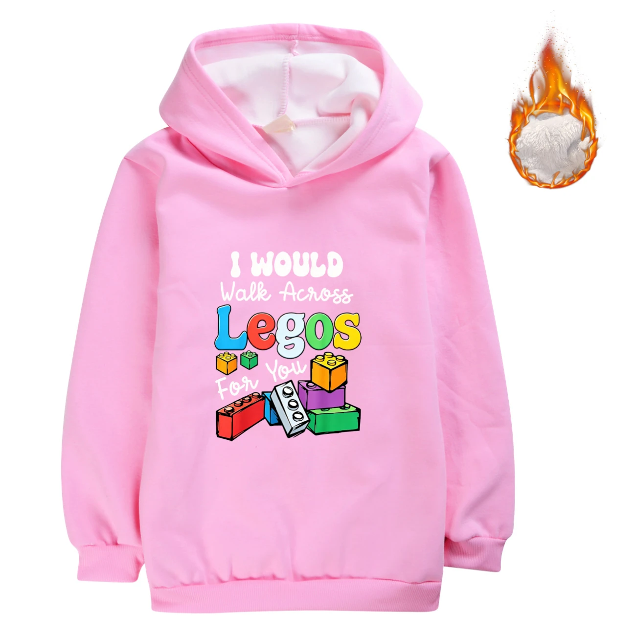 Warm-Lined Graphic Hoodie — 5817 Edition, Style 07 · Pink