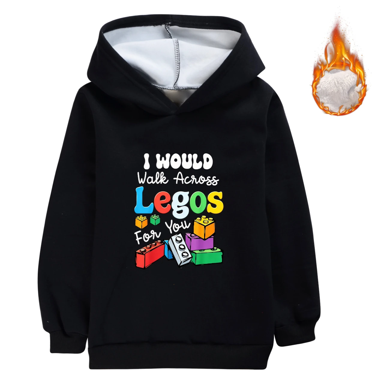 Warm-Lined Graphic Hoodie — 5817 Edition, Style 08 · Black