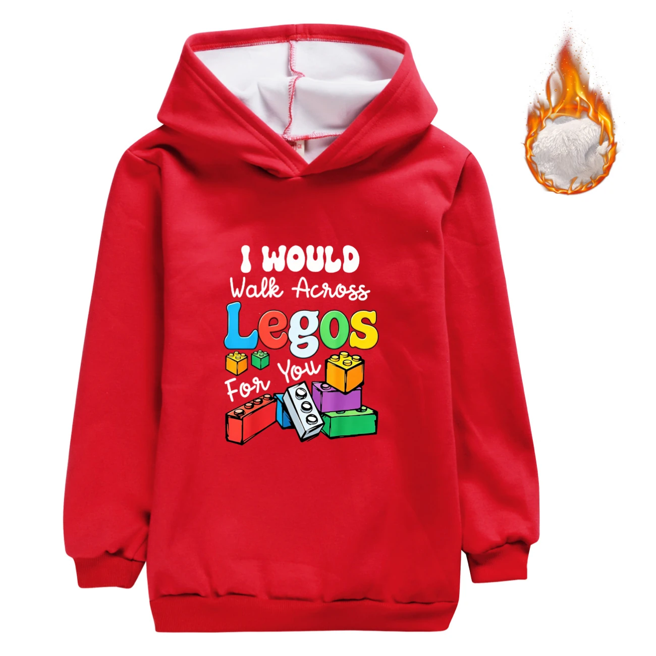 Warm-Lined Graphic Hoodie — 5817 Edition, Style 12 · Red