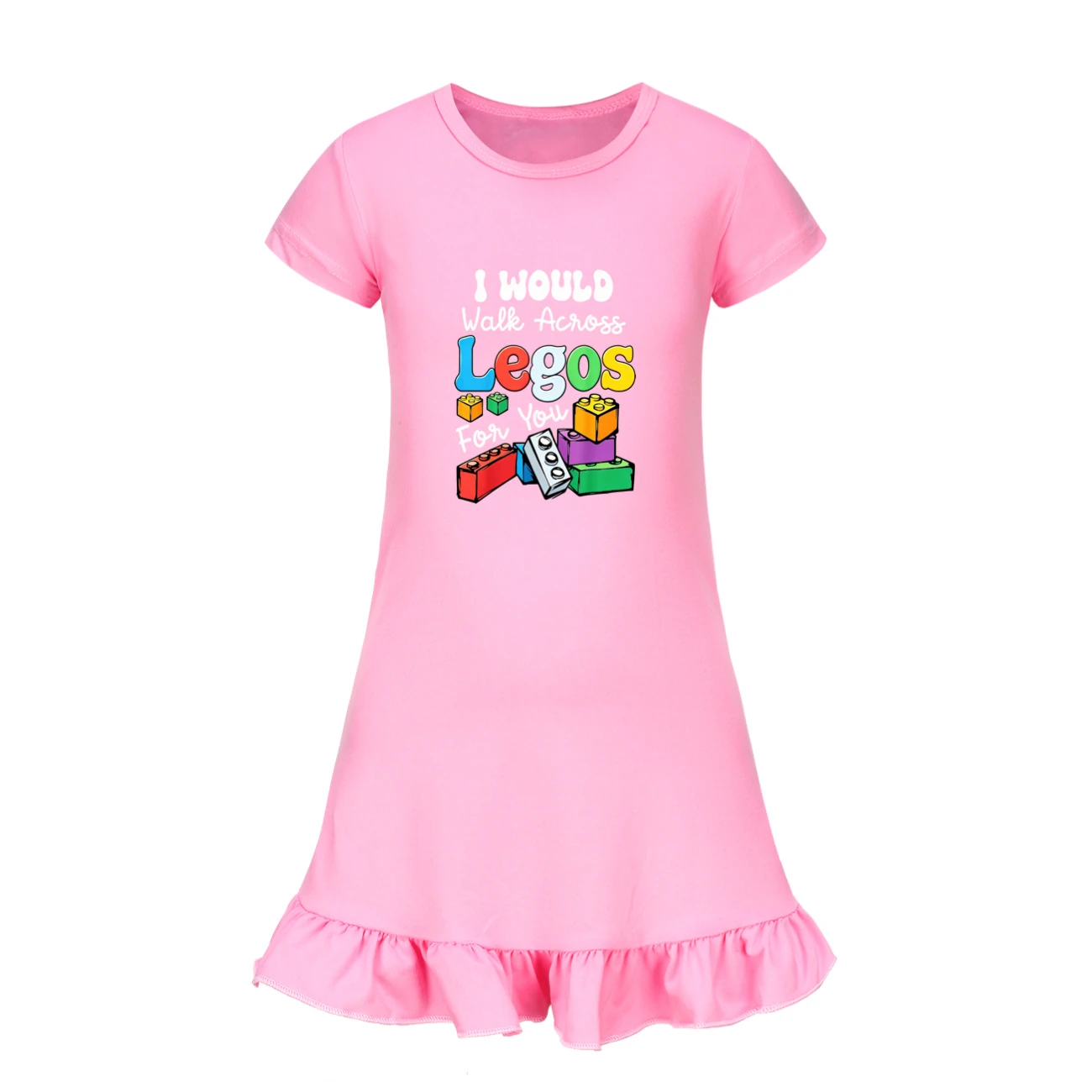 Ruffle-Hem Jersey Sleep Dress — 5817 Edition, Style 05 · Pink