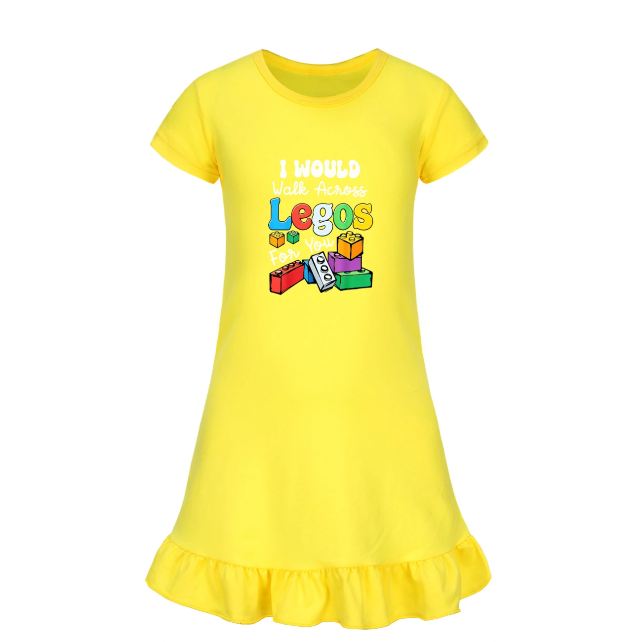 Ruffle-Hem Jersey Sleep Dress — 5817 Edition, Style 06 · Yellow