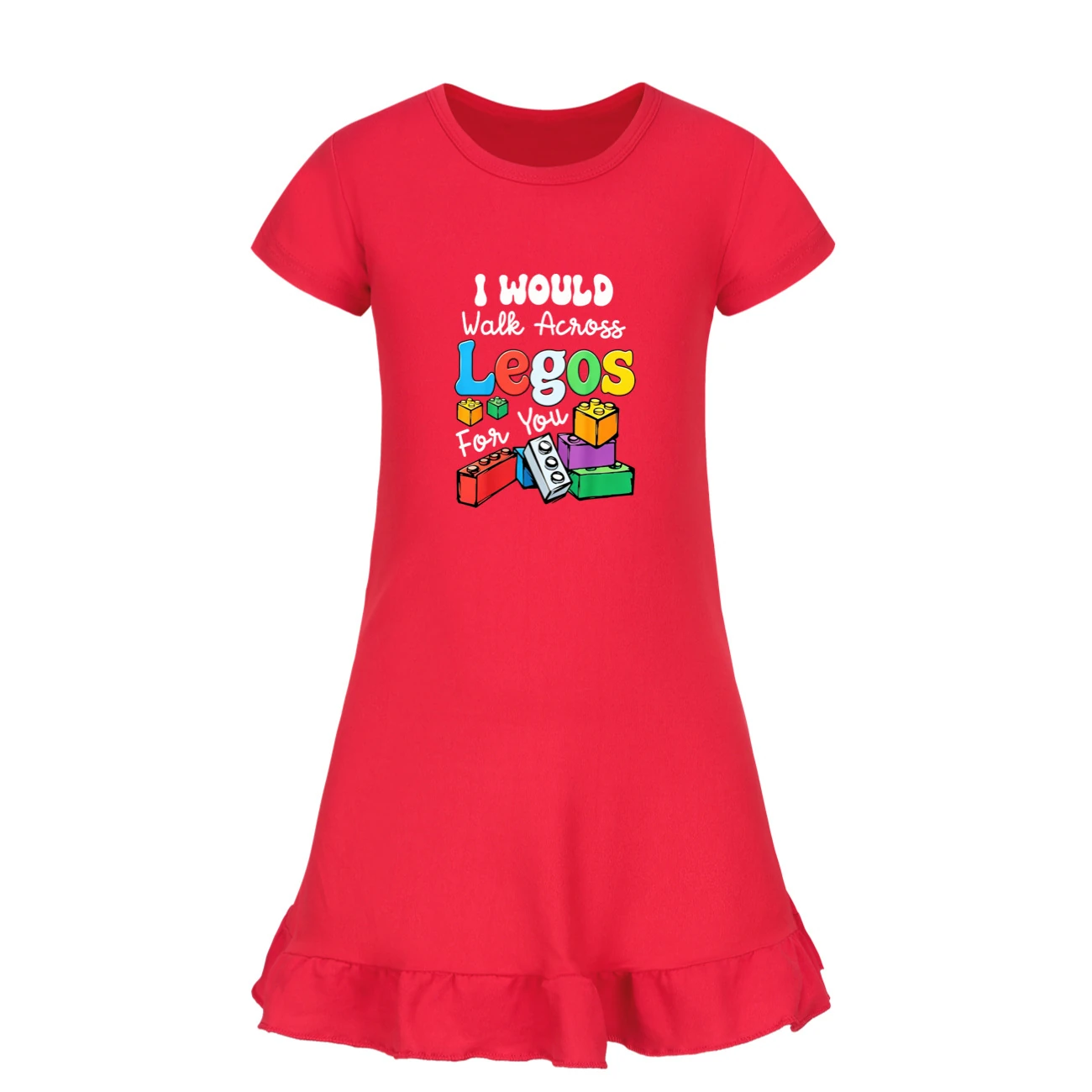 Ruffle-Hem Jersey Sleep Dress — 5817 Edition, Style 07 · Red