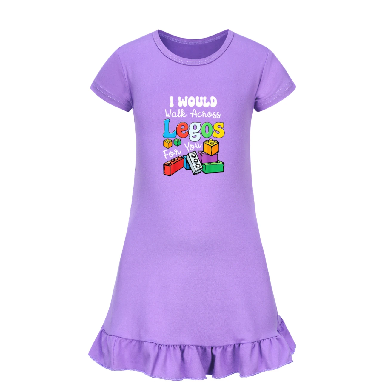 Ruffle-Hem Jersey Sleep Dress — 5817 Edition, Style 08 · Purple