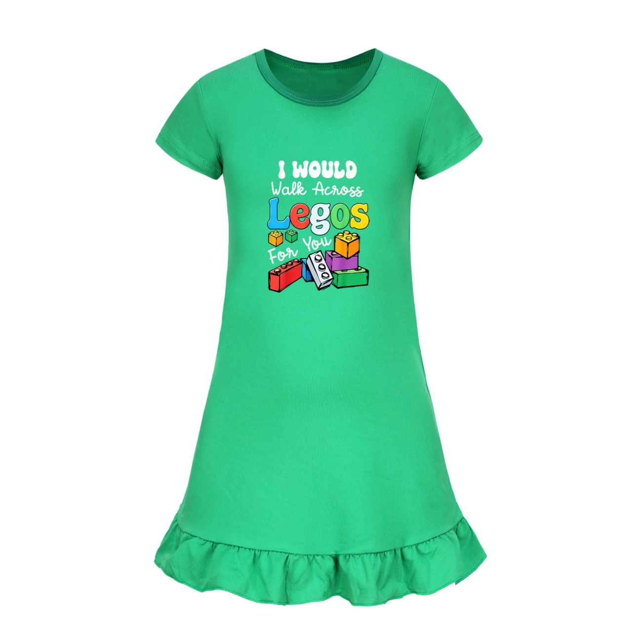 Ruffle-Hem Jersey Sleep Dress — 5817 Edition, Style 09 · Green