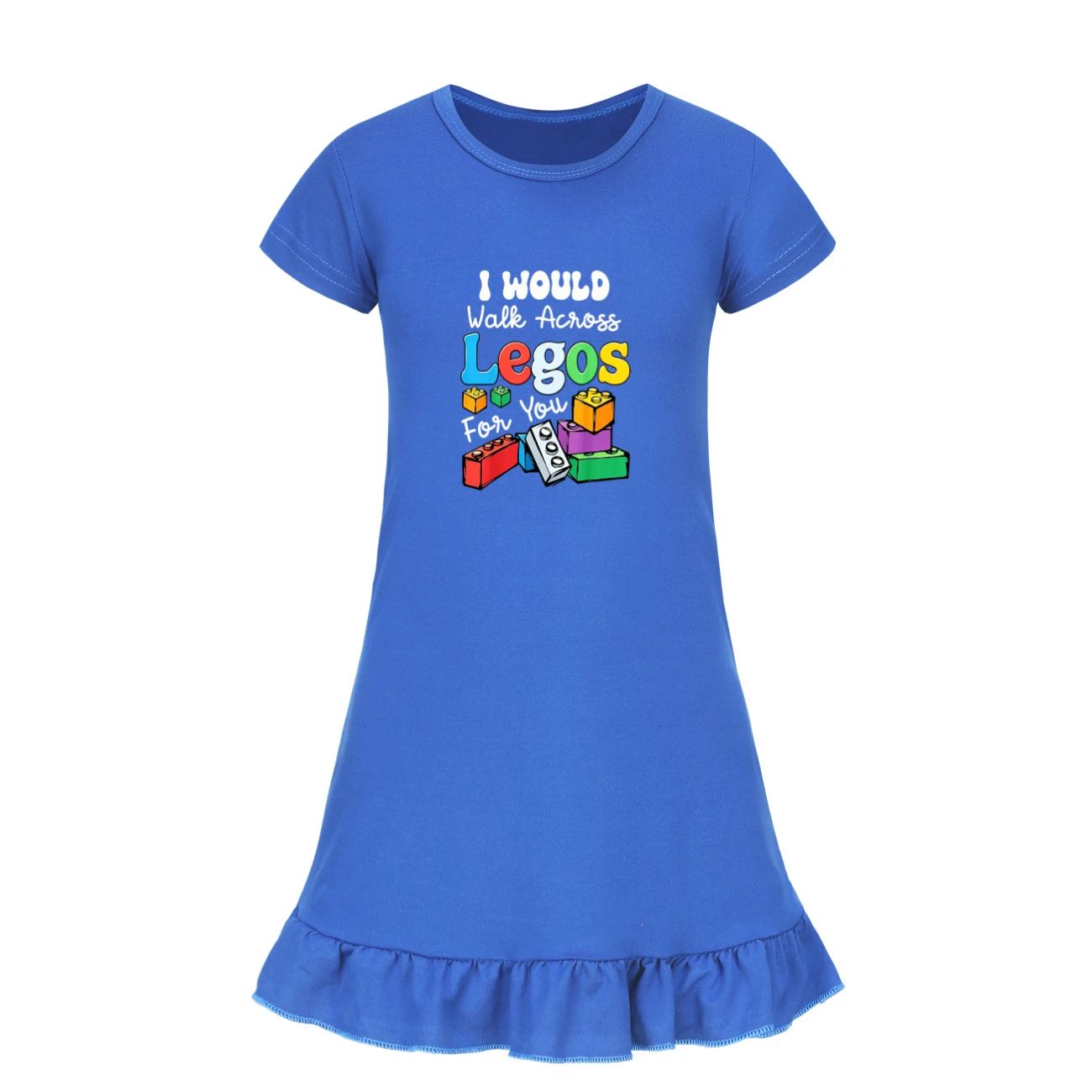 Ruffle-Hem Jersey Sleep Dress — 5817 Edition, Style 11 · Deep Blue