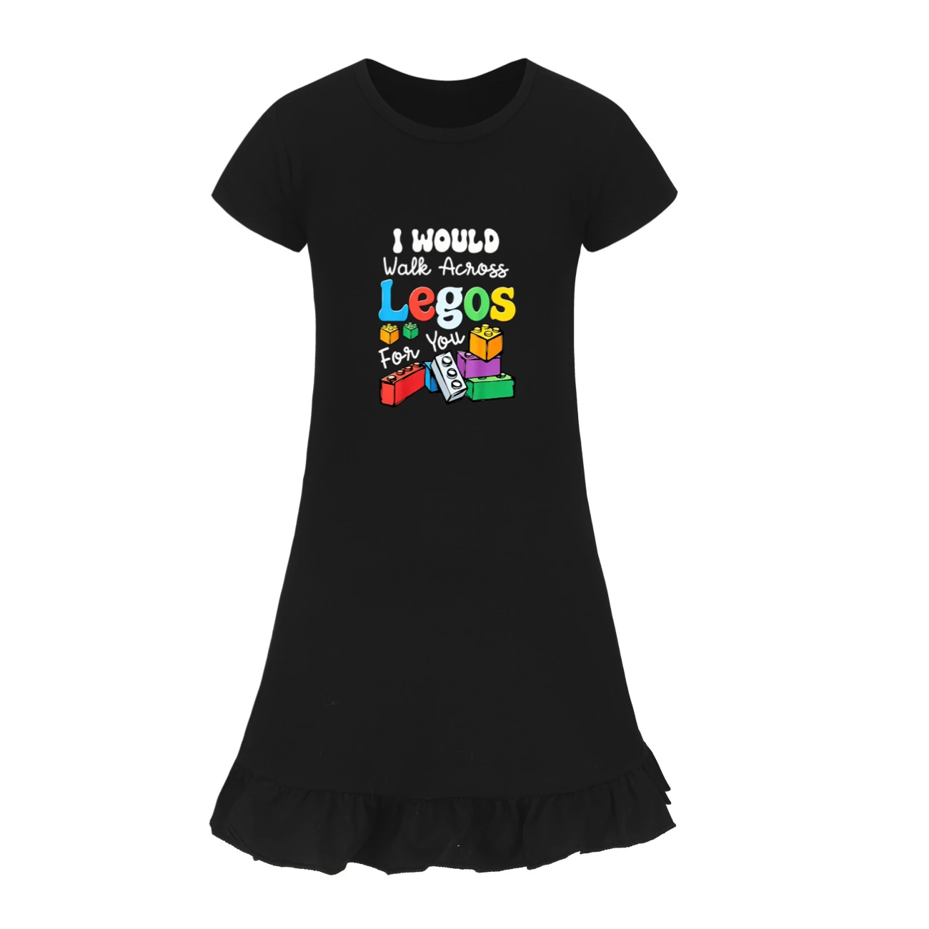 Ruffle-Hem Jersey Sleep Dress — 5817 Edition, Style 12 · Black