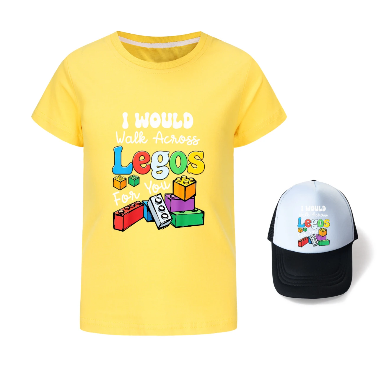 Graphic Tee & Sun Hat Set — 5817 Edition, Style 02 · Yellow