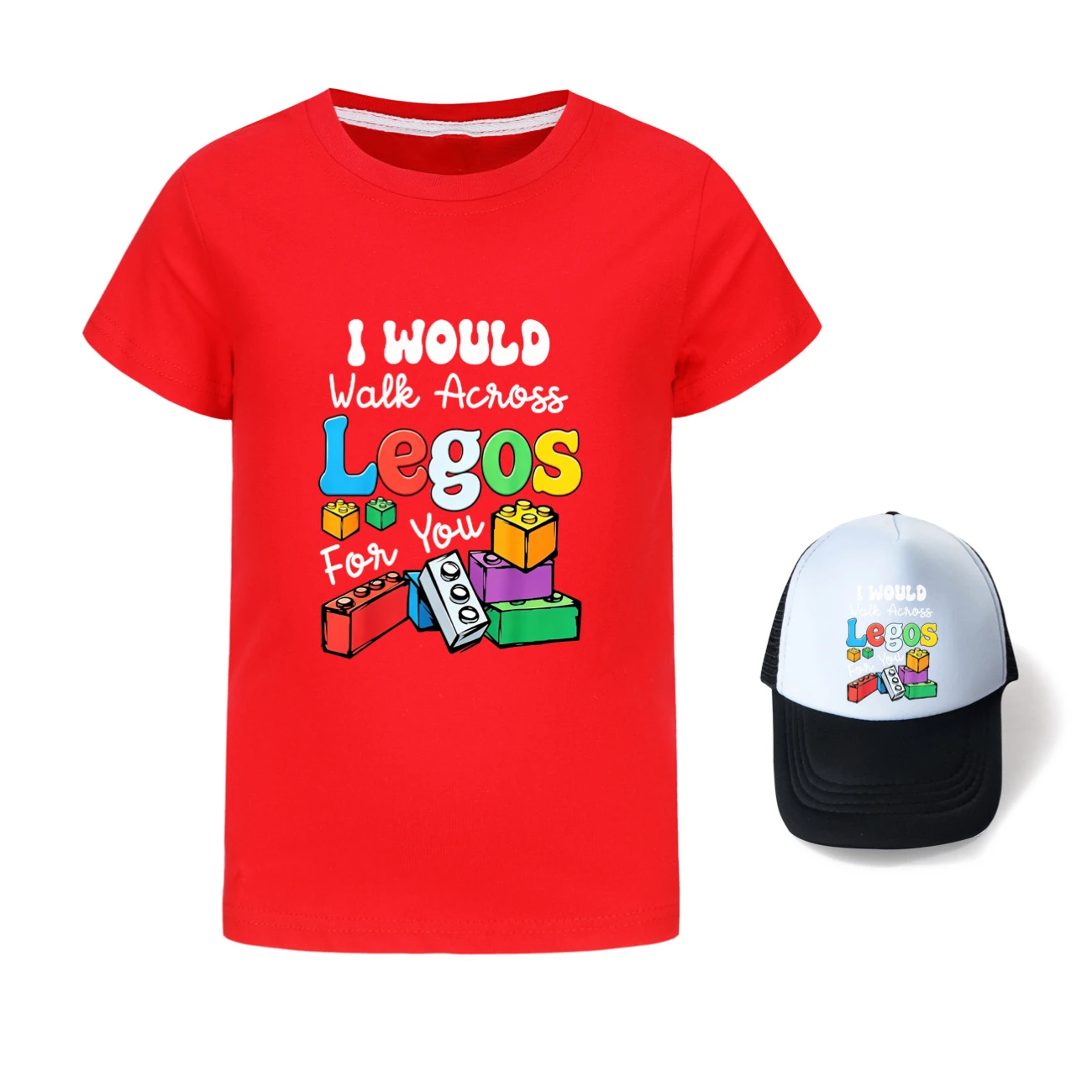 Graphic Tee & Sun Hat Set — 5817 Edition, Style 03 · Red