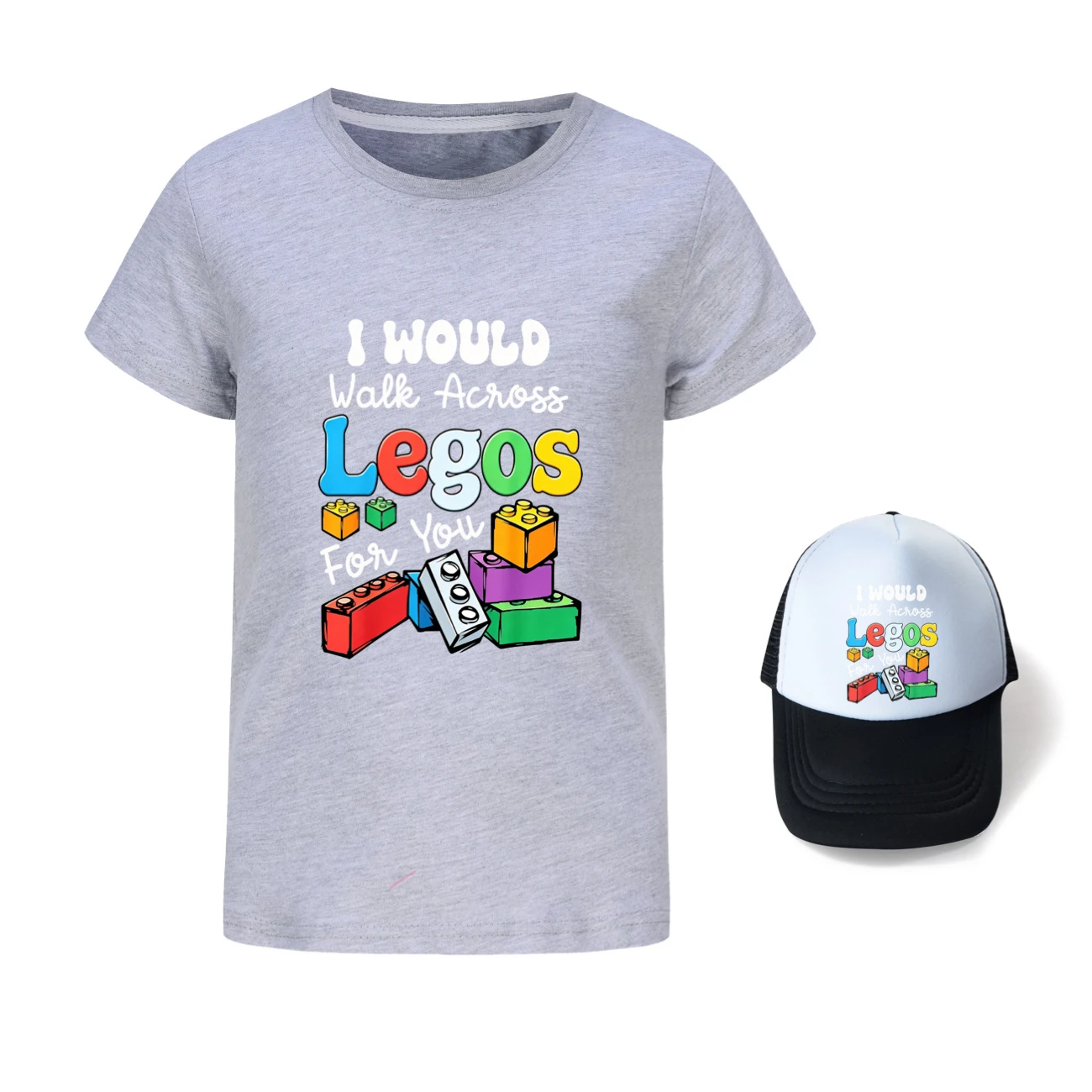 Graphic Tee & Sun Hat Set — 5817 Edition, Style 05 · Grey
