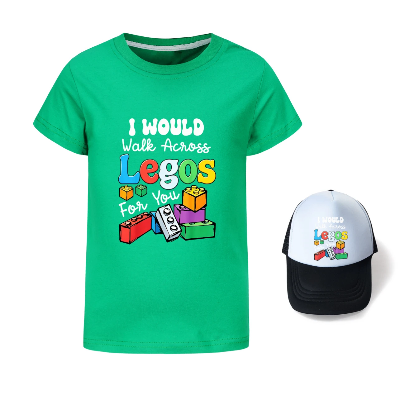 Graphic Tee & Sun Hat Set — 5817 Edition, Style 06 · Green
