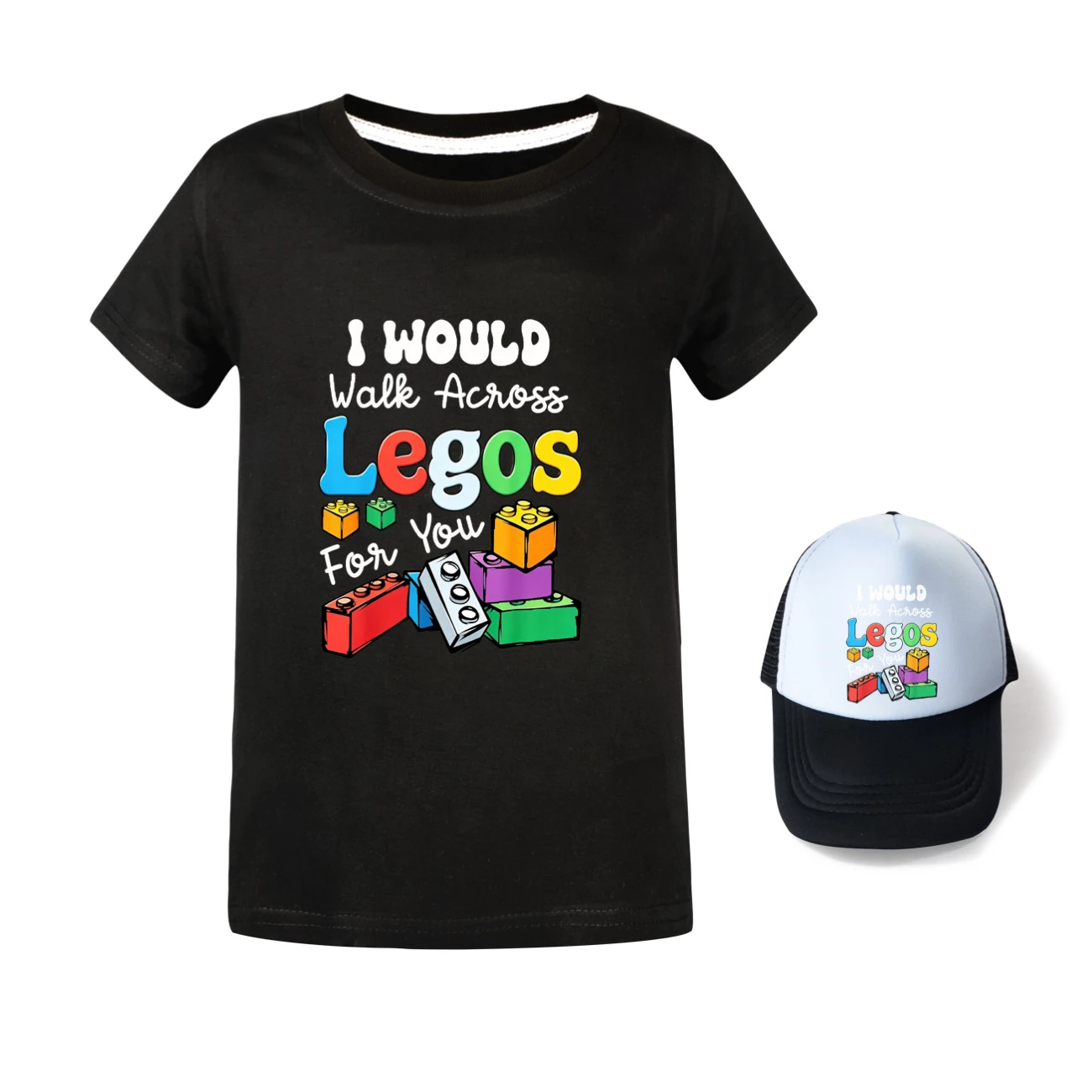 Graphic Tee & Sun Hat Set — 5817 Edition, Style 07 · Black