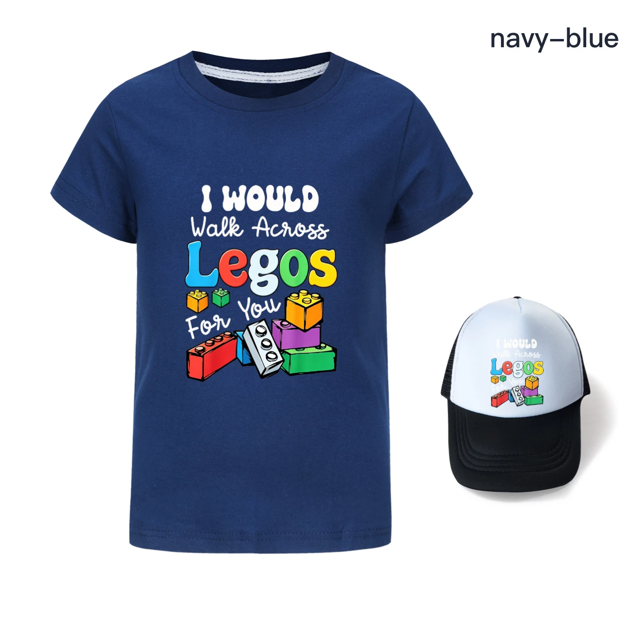 Graphic Tee & Sun Hat Set — 5817 Edition, Style 09 · Navy