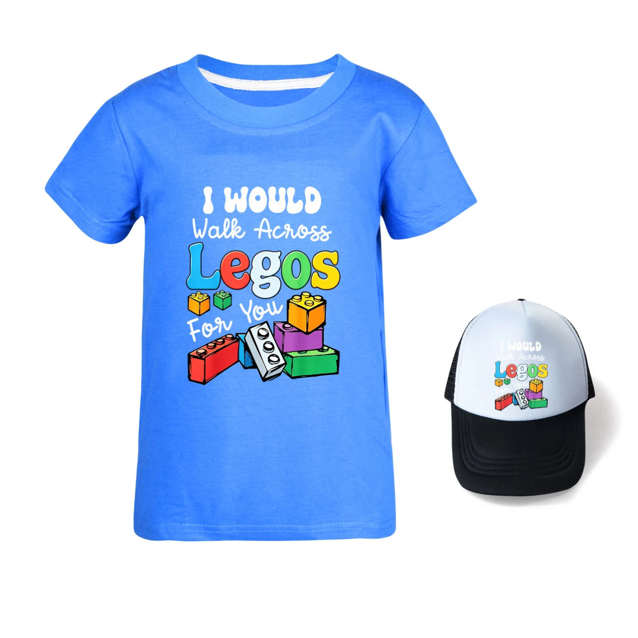 Graphic Tee & Sun Hat Set — 5817 Edition, Style 10 · Deep Blue