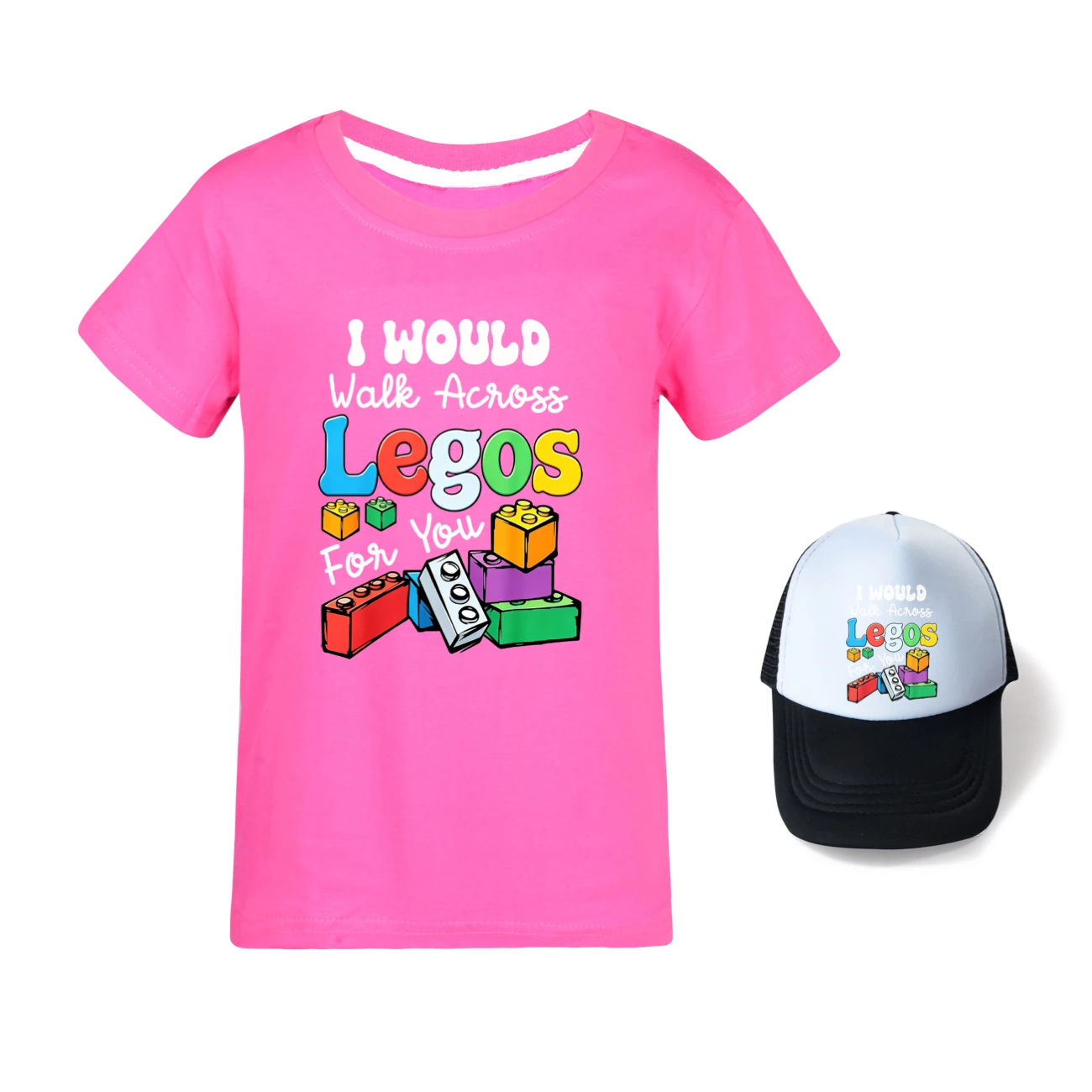 Graphic Tee & Sun Hat Set — 5817 Edition, Style 12 · Rose