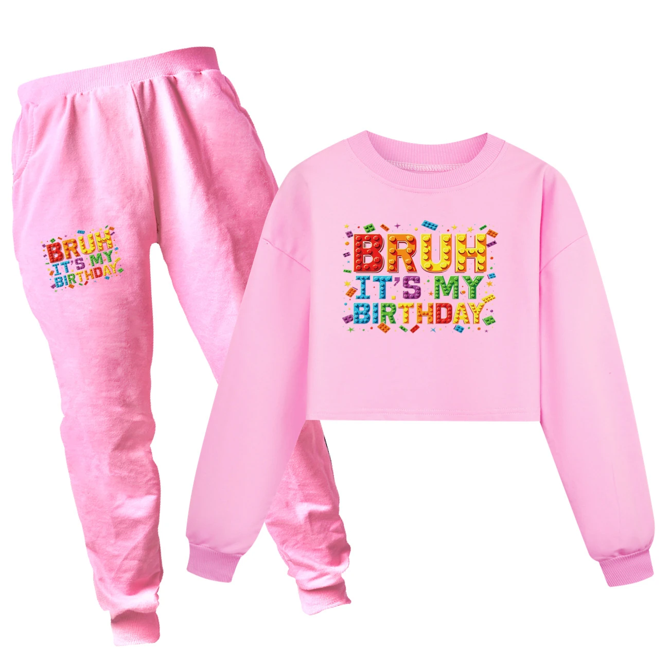 Cropped Sweatshirt Play Set — 5818 Edition, Style 10 · Set · Pink