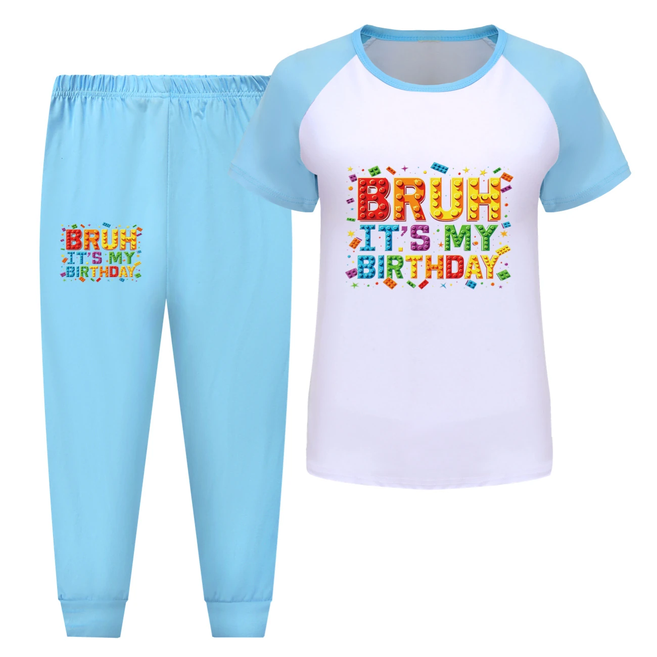 Tee & Shorts Active Set — 5818 Edition, Style 11 · Pants · Light Blue