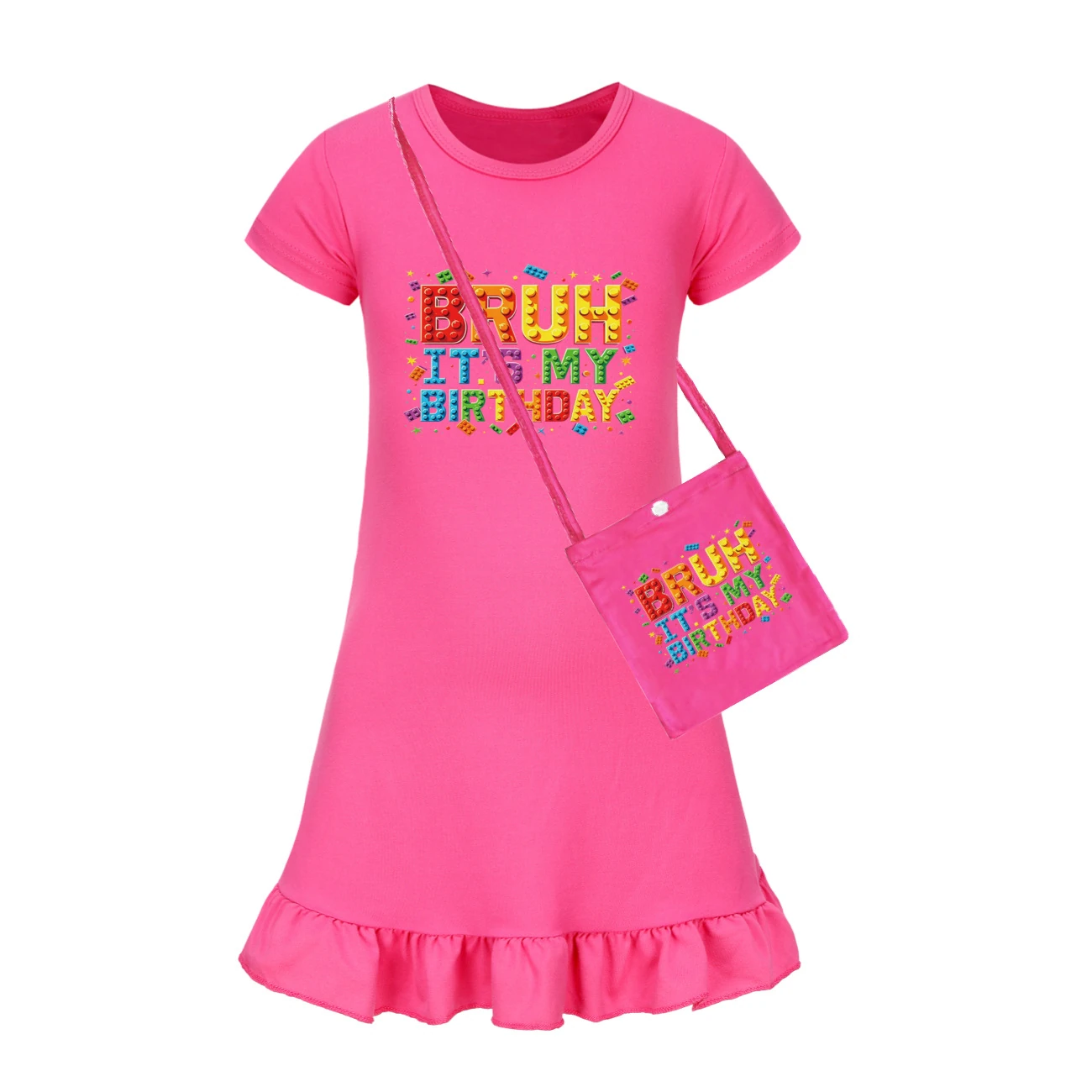 Ruffle-Hem Jersey Sleep Dress — 5818 Edition, Style 02 · with Bag · Rose