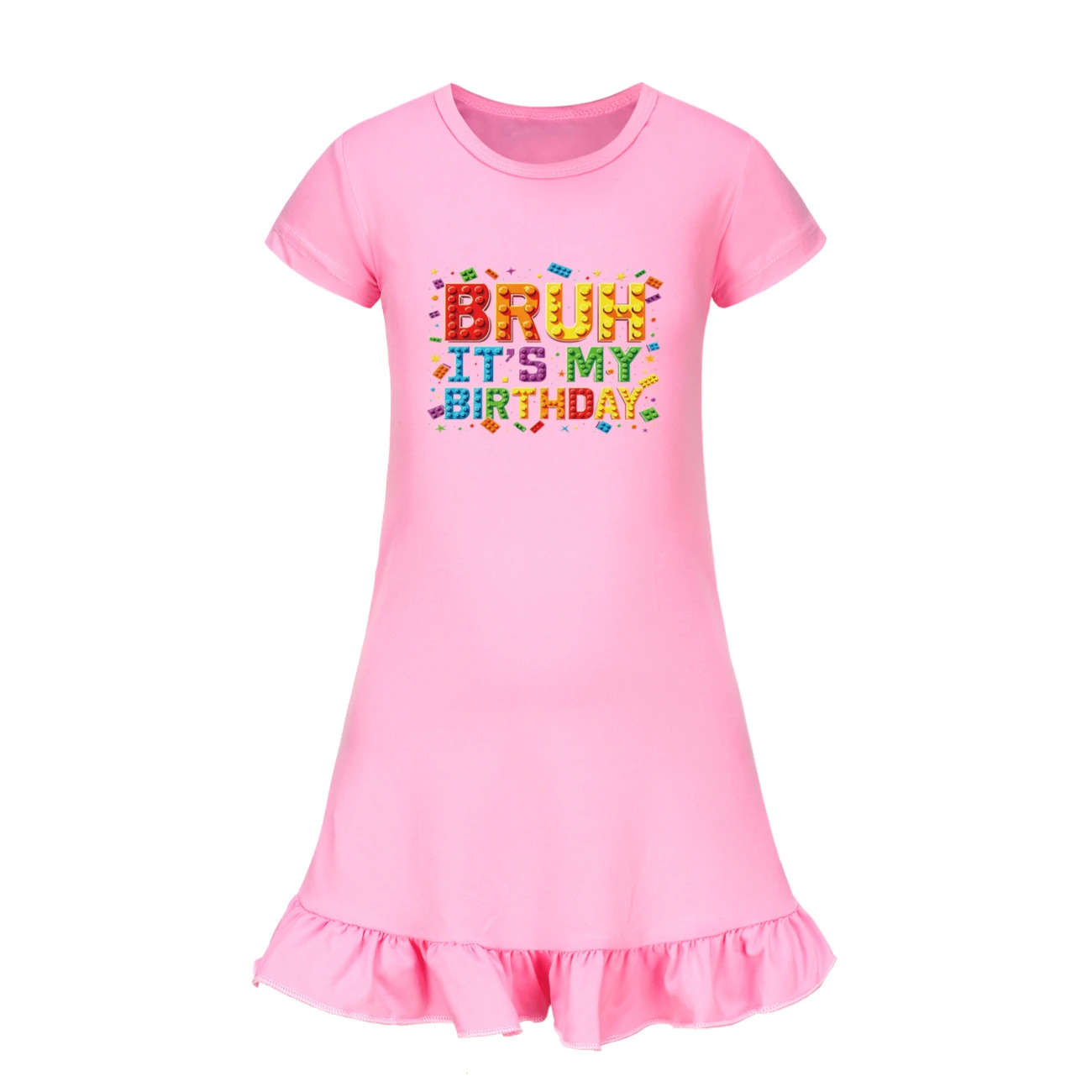 Ruffle-Hem Jersey Sleep Dress — 5818 Edition, Style 05 · Pink