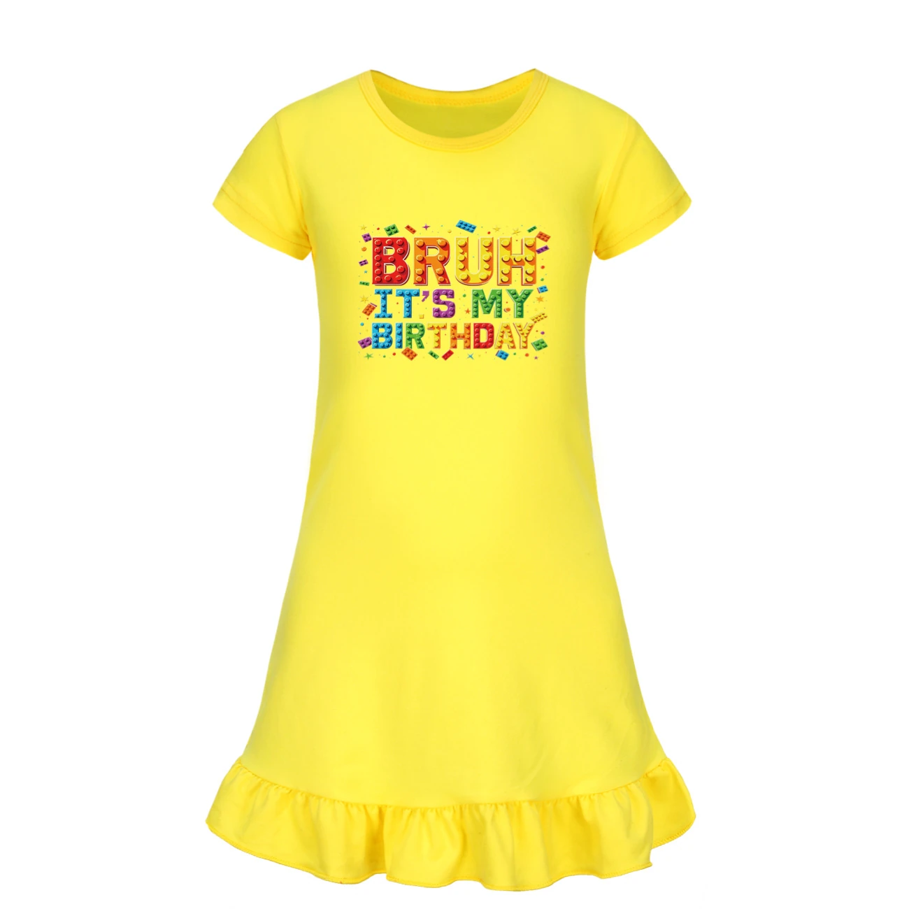 Ruffle-Hem Jersey Sleep Dress — 5818 Edition, Style 06 · Yellow