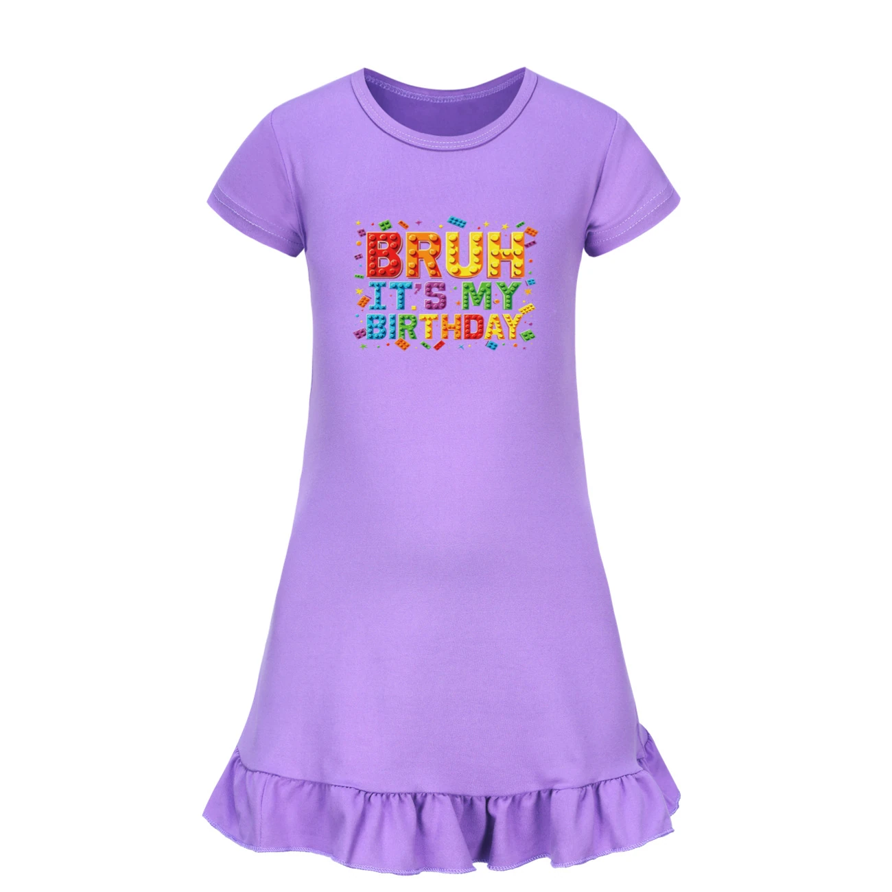 Ruffle-Hem Jersey Sleep Dress — 5818 Edition, Style 08 · Purple