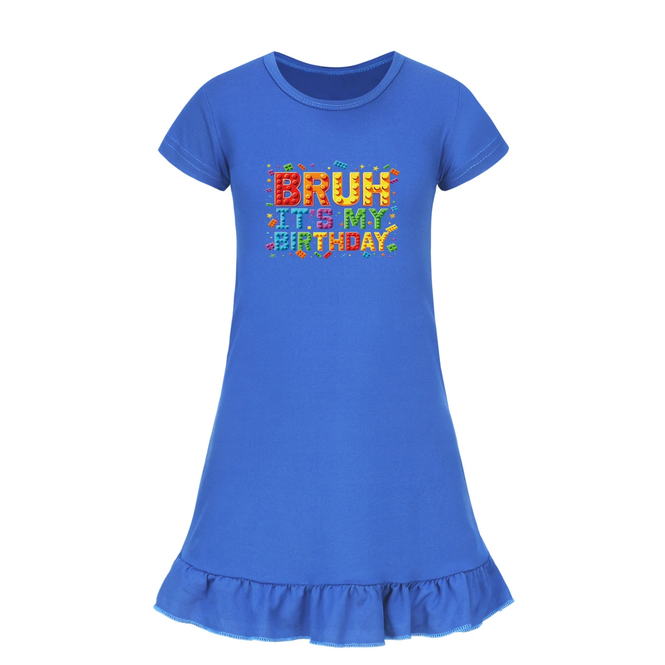 Ruffle-Hem Jersey Sleep Dress — 5818 Edition, Style 11 · Deep Blue