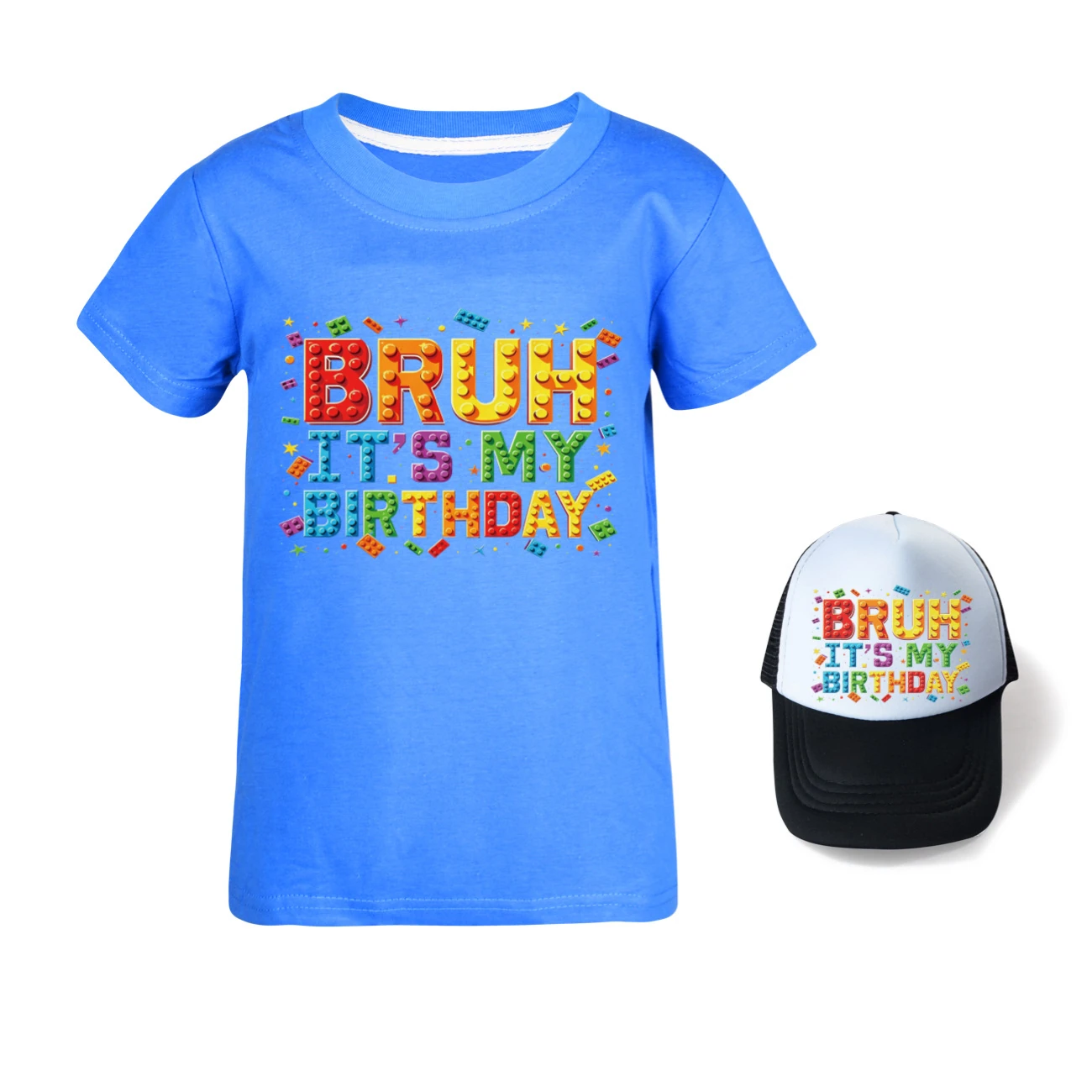 Graphic Tee & Sun Hat Set — 5818 Edition, Style 10 · Deep Blue